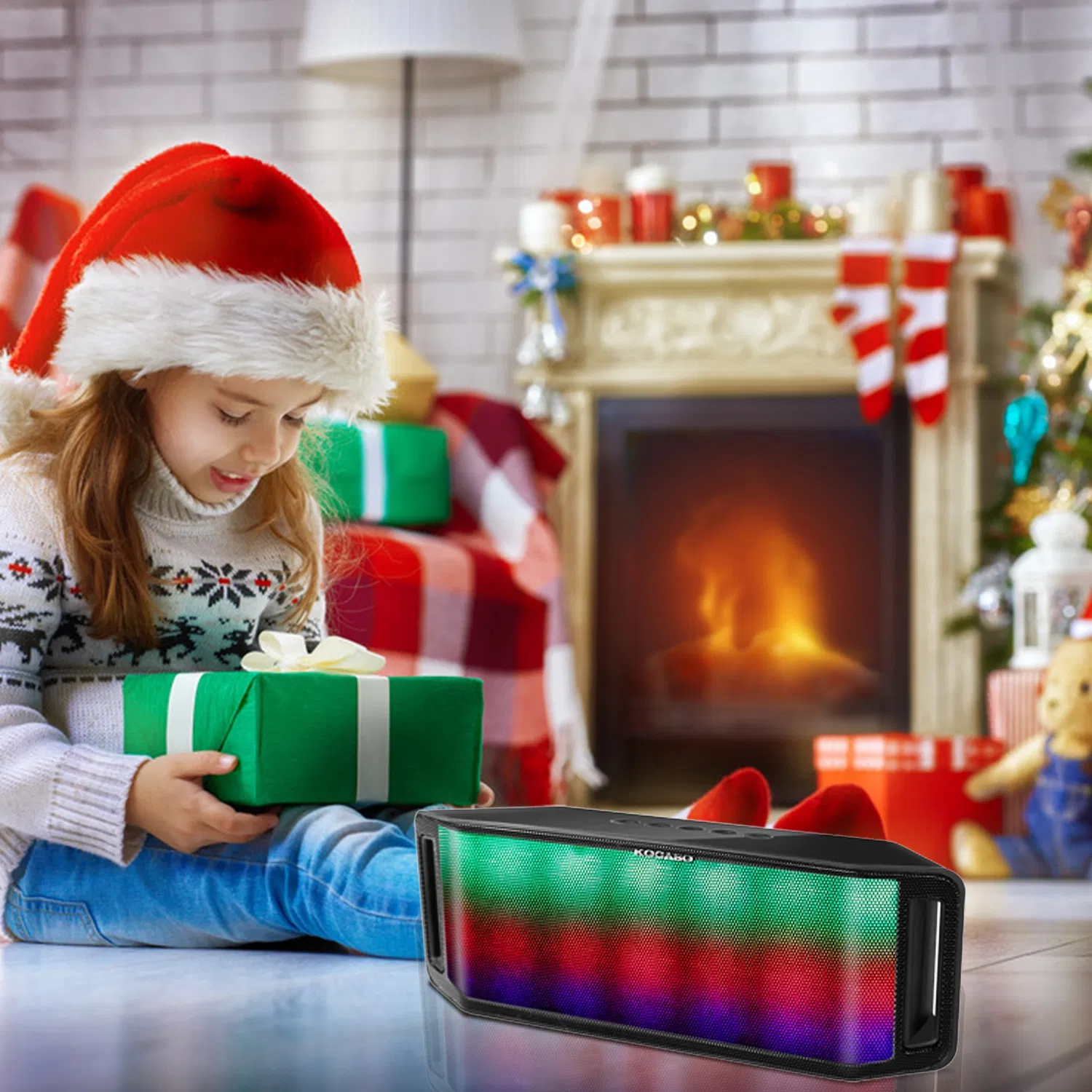 LED Wireless Speaker Dynamic Multicolor Hands-free FM Radio USB MMC Reading Aux In for Party Camping Travel photo 6
