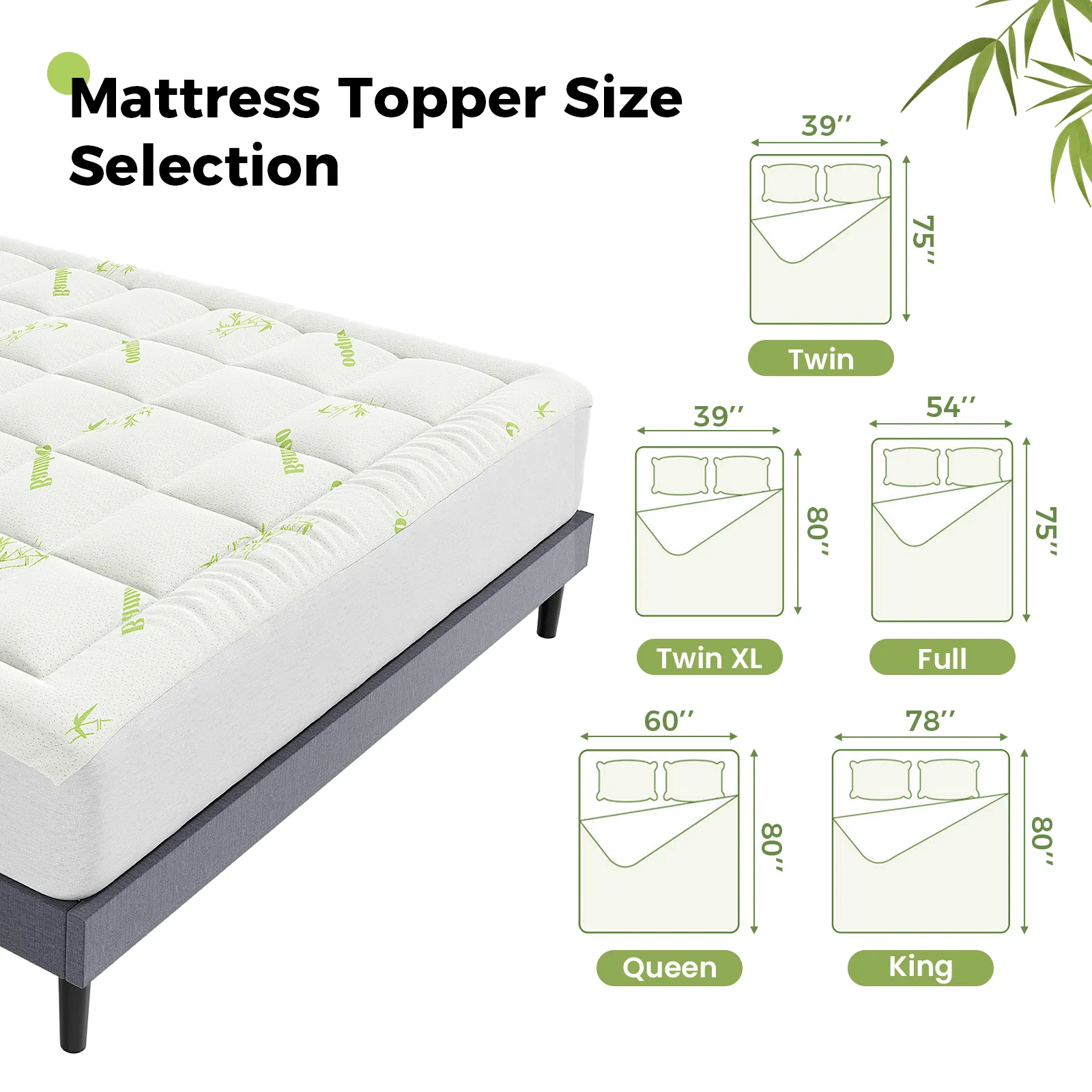 Mattress Protector, Thickened Mattress Pad with Bamboo Fiber Viscose Filling photo 6