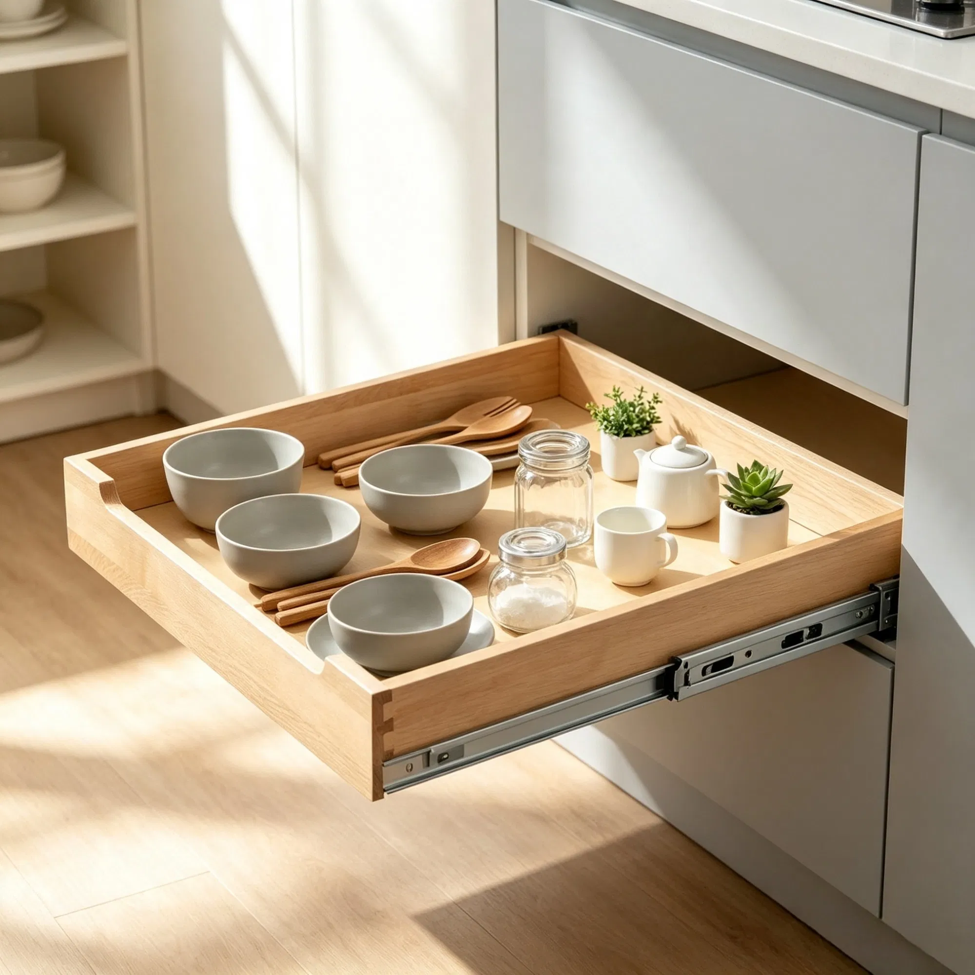 20" x 21" Pull Out Cabinet Organizer, Soft Close Slide Out Shelf for Kitchen & Bathroom Pantry photo 3
