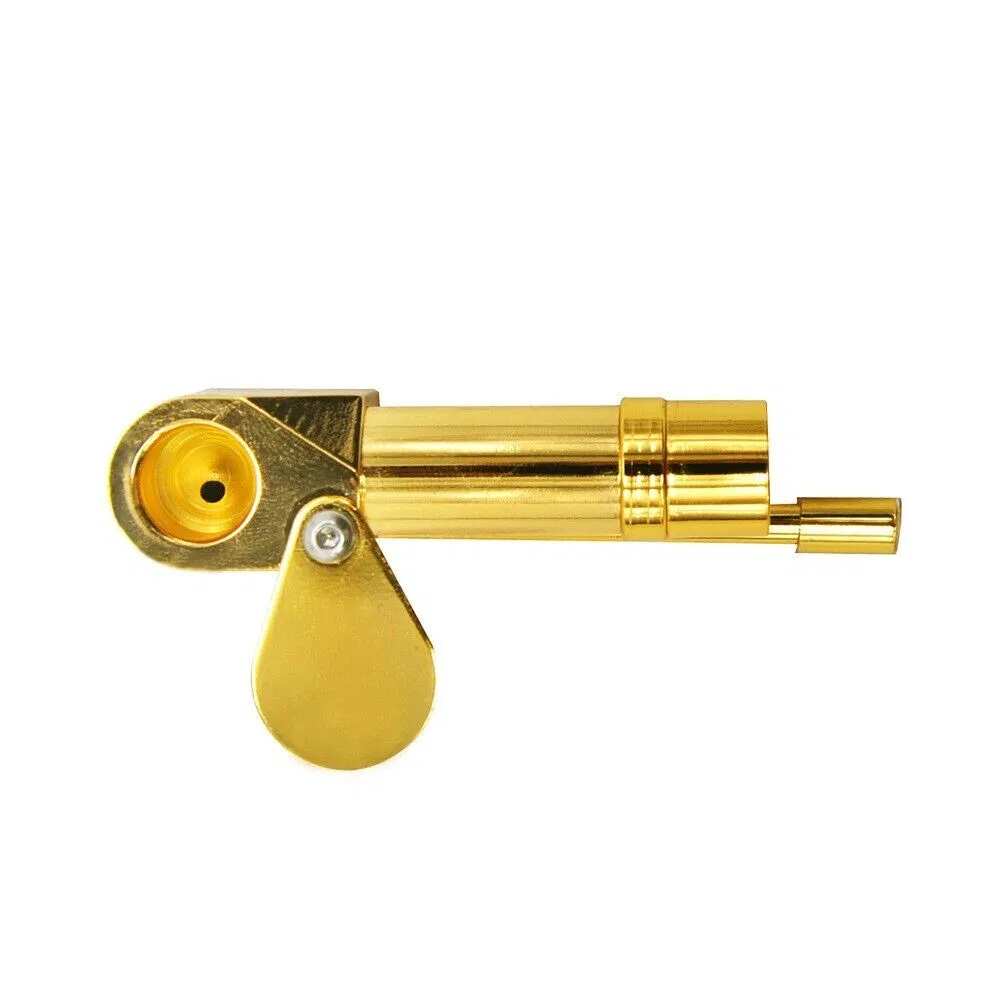 Brass Tobacco Smoking Pipe w/ Stash Storage Cylinder Chamber Metal w/ Lid Bowl photo 3