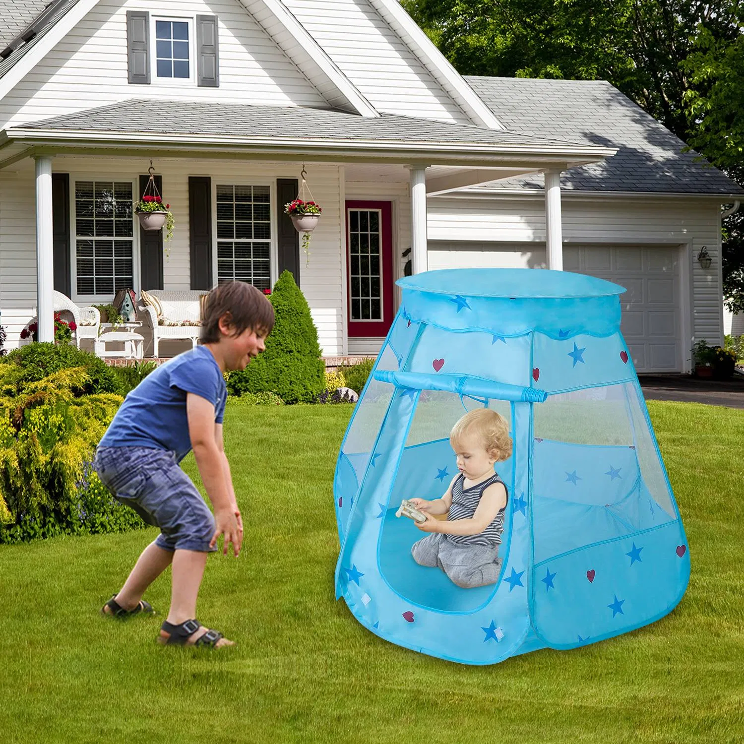 Kids Pop Up Game Tent Prince Princess Toddler Play Tent Indoor Outdoor Castle Game Play Tent Birthday Gift For Kids photo 2