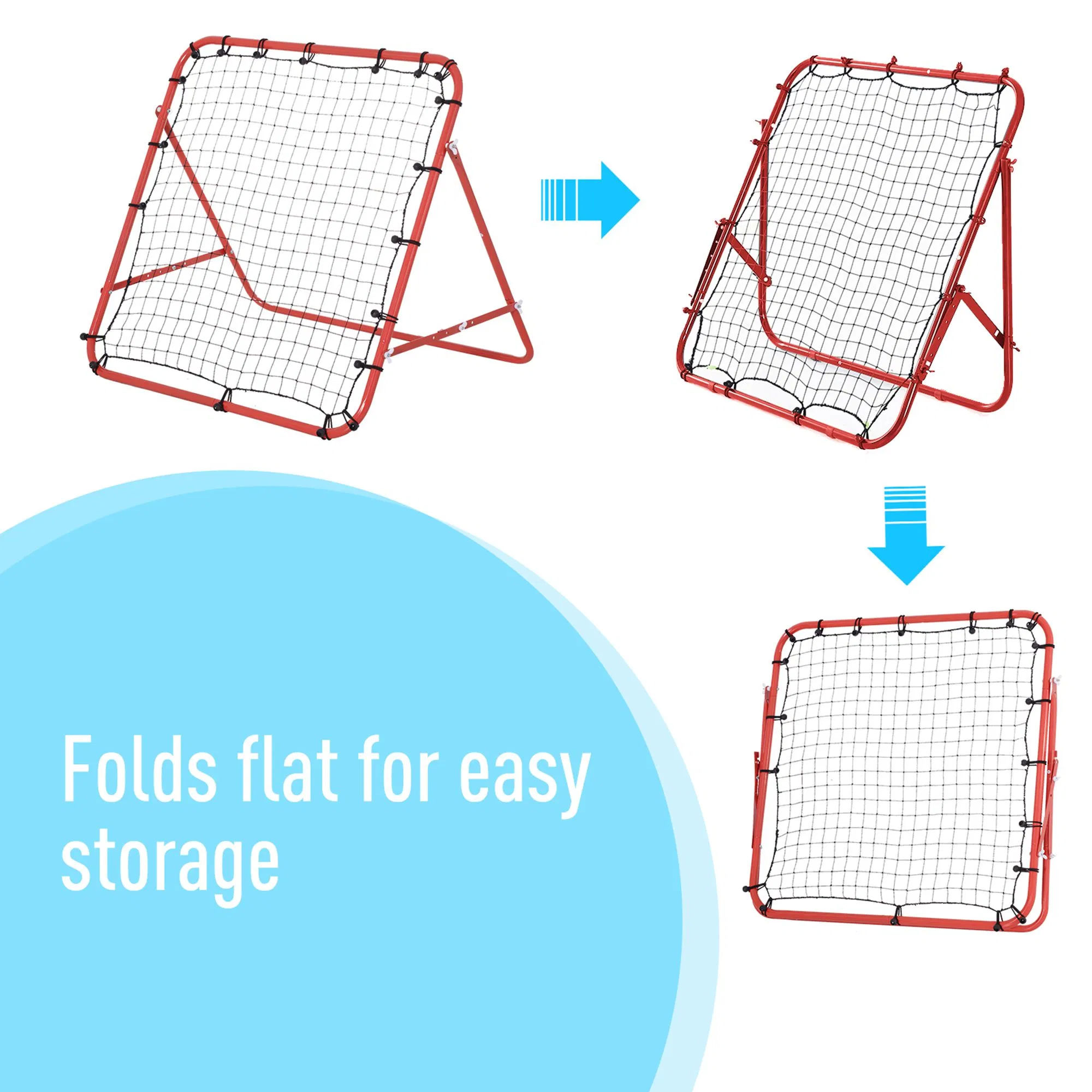 Volleyball Rebounder Net Football Training Aid Kickback Target Play Red photo 3