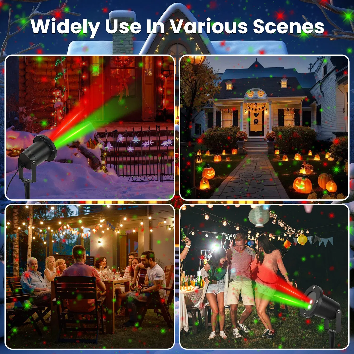 Outdoor Laser Projector Light Red and Green Projection Light with 3 Modes 12 Speeds 6Hrs Timer IP44 Waterproof Firefly Landscape Light for Christmas Halloween Holiday New Year GPCT5317 photo 5