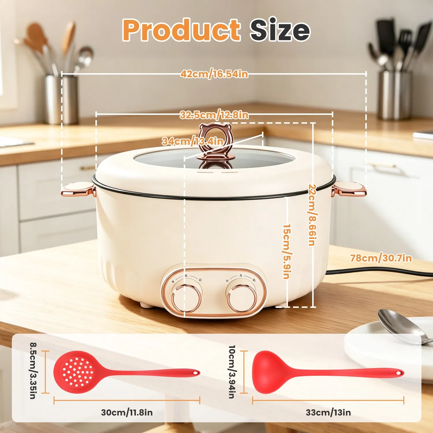 6 Liter Dual-Flavor Electric Shabu Shabu Hot Pot for 3-6 Guests, Non-Stick Coating Stainless Steel Hot Pot with Transparent Steam Vent Lid, Cool Wide Handles & Raised Stable Base for Home Dinner Party photo 2