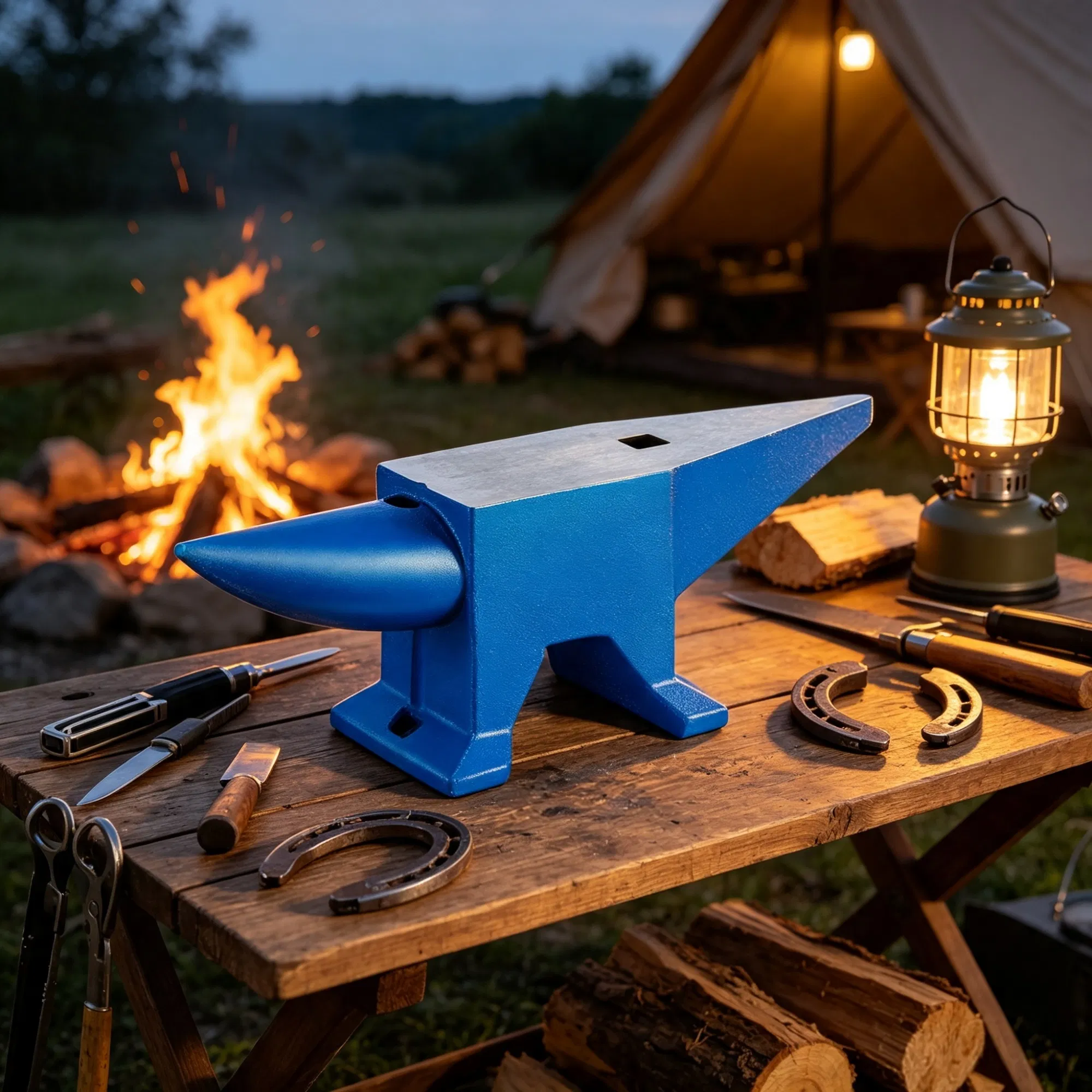 44 lbs Single Horn Steel Anvil with Round & Square Holes, Rugged Blacksmith Forge Tool for Jewelers & Metalsmiths photo 2
