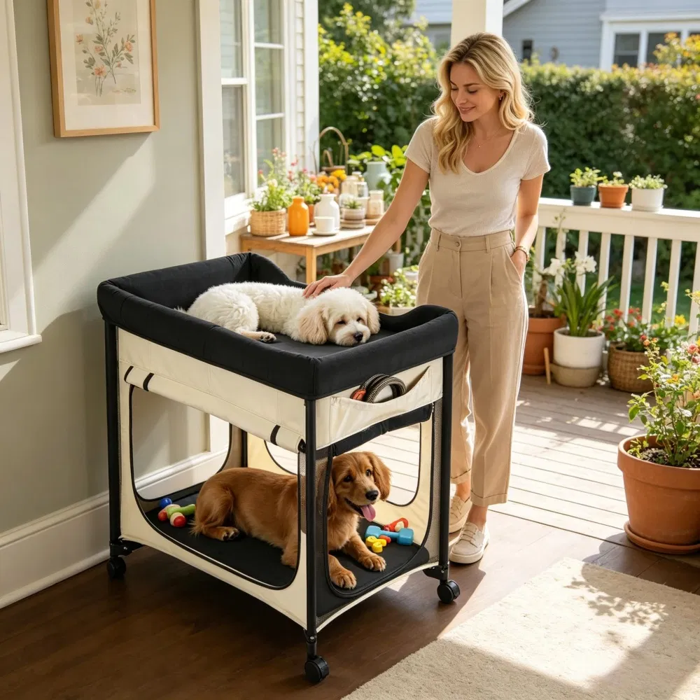 Elevated Dog Bed with Waterproof Oxford for Closet photo 2
