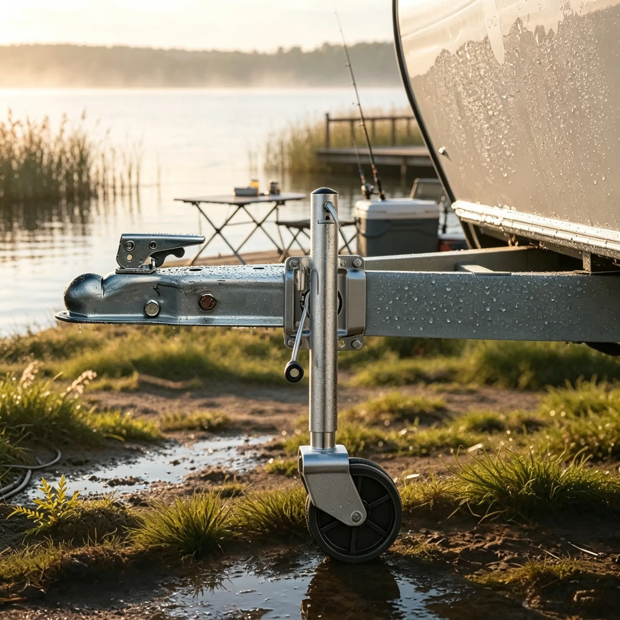 2000 lbs Heavy Duty Swivel Boat Trailer Jack with PP Dual Wheel, 15"-27" Lift Range for RV & Utility Trailers photo 2