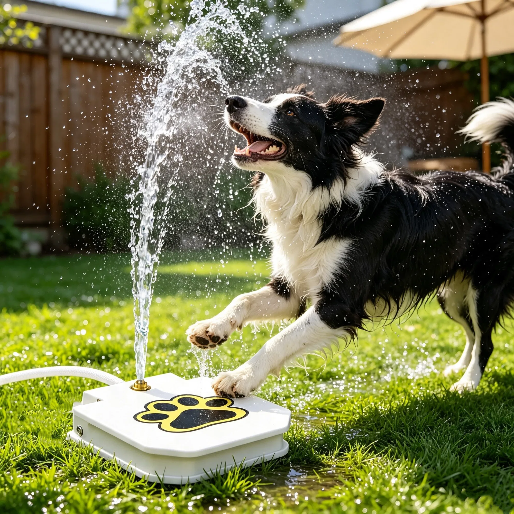 Step Activated Dog Water Dispenser, Outdoor Pet Drinking Fountain with 2-Way Water Splitter, Iron Build for Backyard Garden Use photo 7