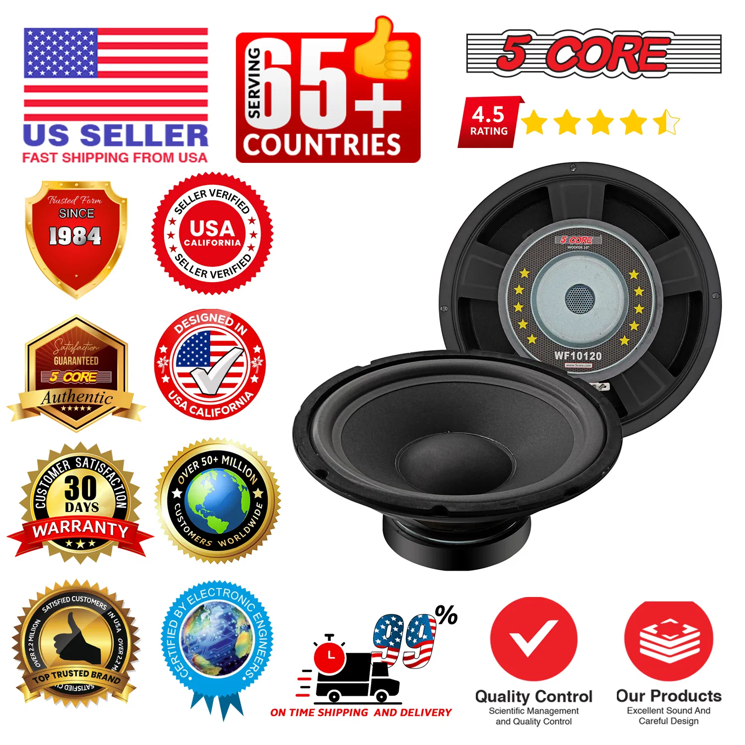 5Core 10 inch Subwoofer Speaker 600W Peak 8Ohm PA DJ Replacement Sub Woofers photo 6