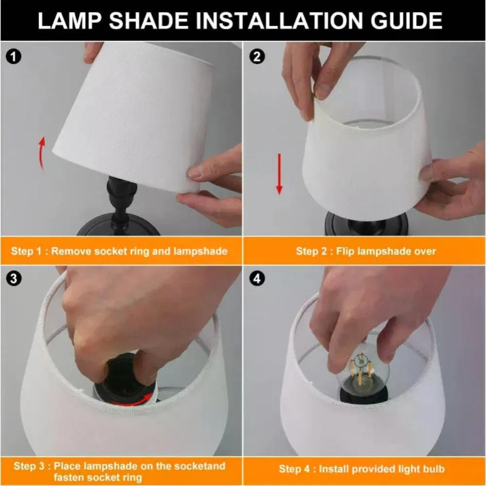 Cordless Touch Dimmable Table Lamp, Fabric Shade Portable Rechargeable LED Bedside Night Lamp, Warm Ambient Light for Bedroom Restaurant Home Decor photo 8
