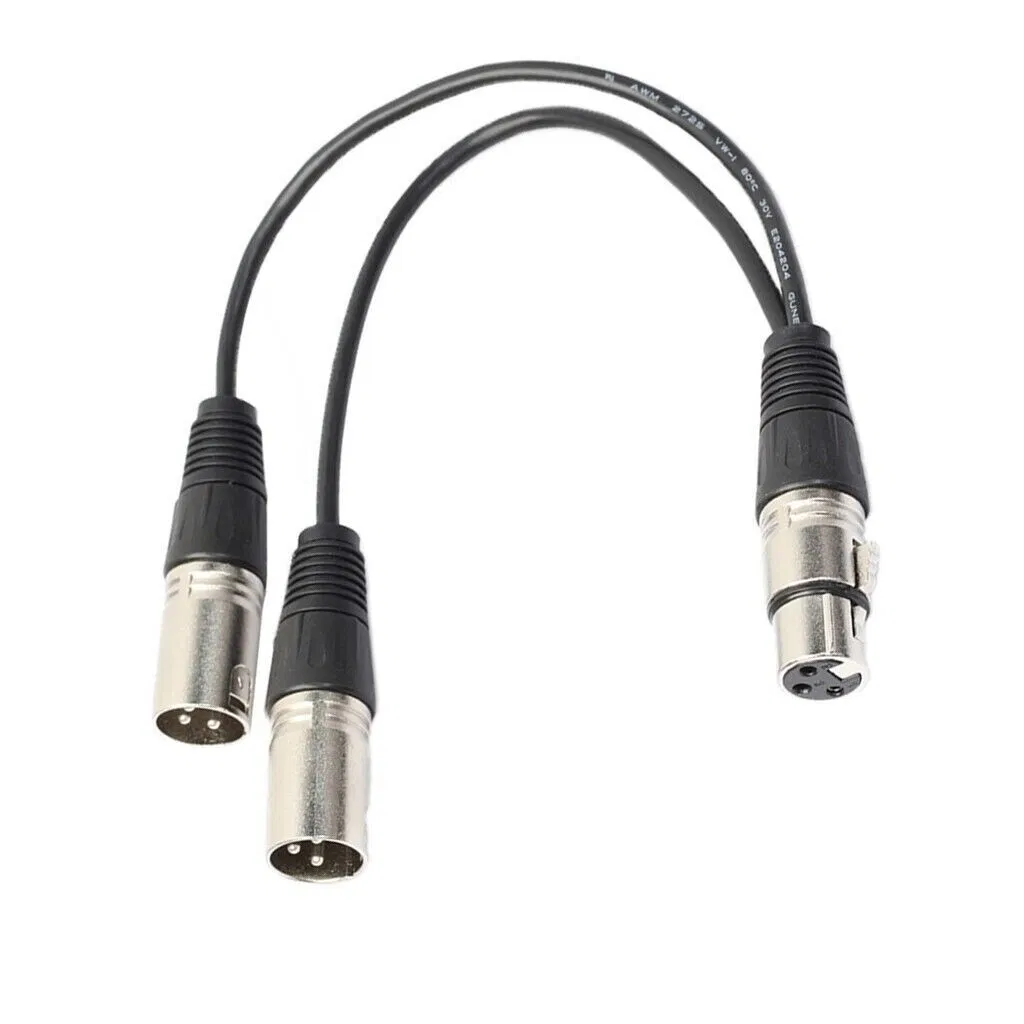3Pin XLR Female Jack To Dual 2 Male Plug Y Splitter Cable Adapter Microphone USA photo 2
