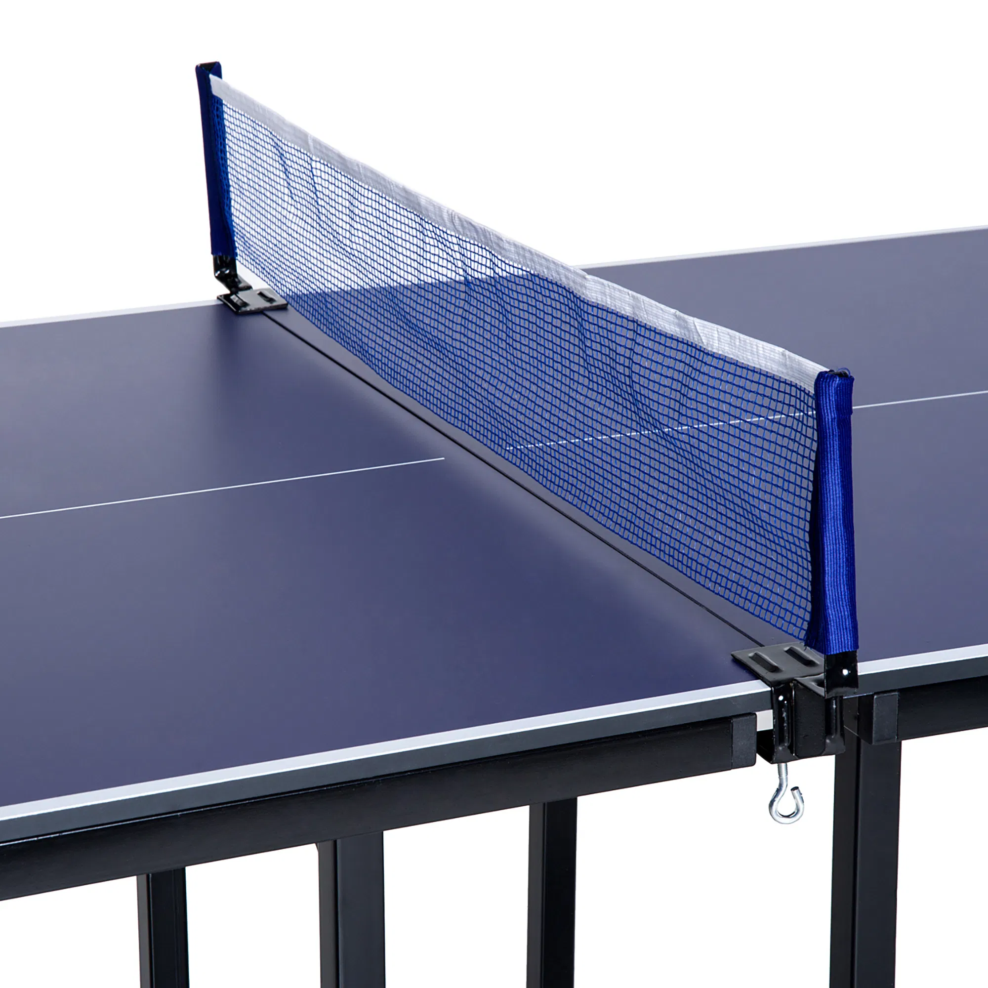 6x3ft Compact Midsize Table Tennis Table Multi-Use Family Ping-pong Table Free Standing Folding Blue photo 6