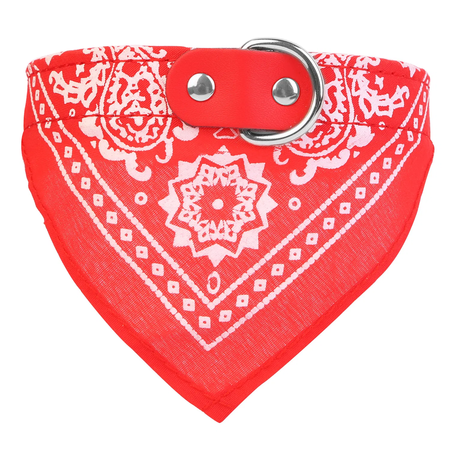 Adjustable Bandana Leather Pet Collar Triangle Scarf photo 4