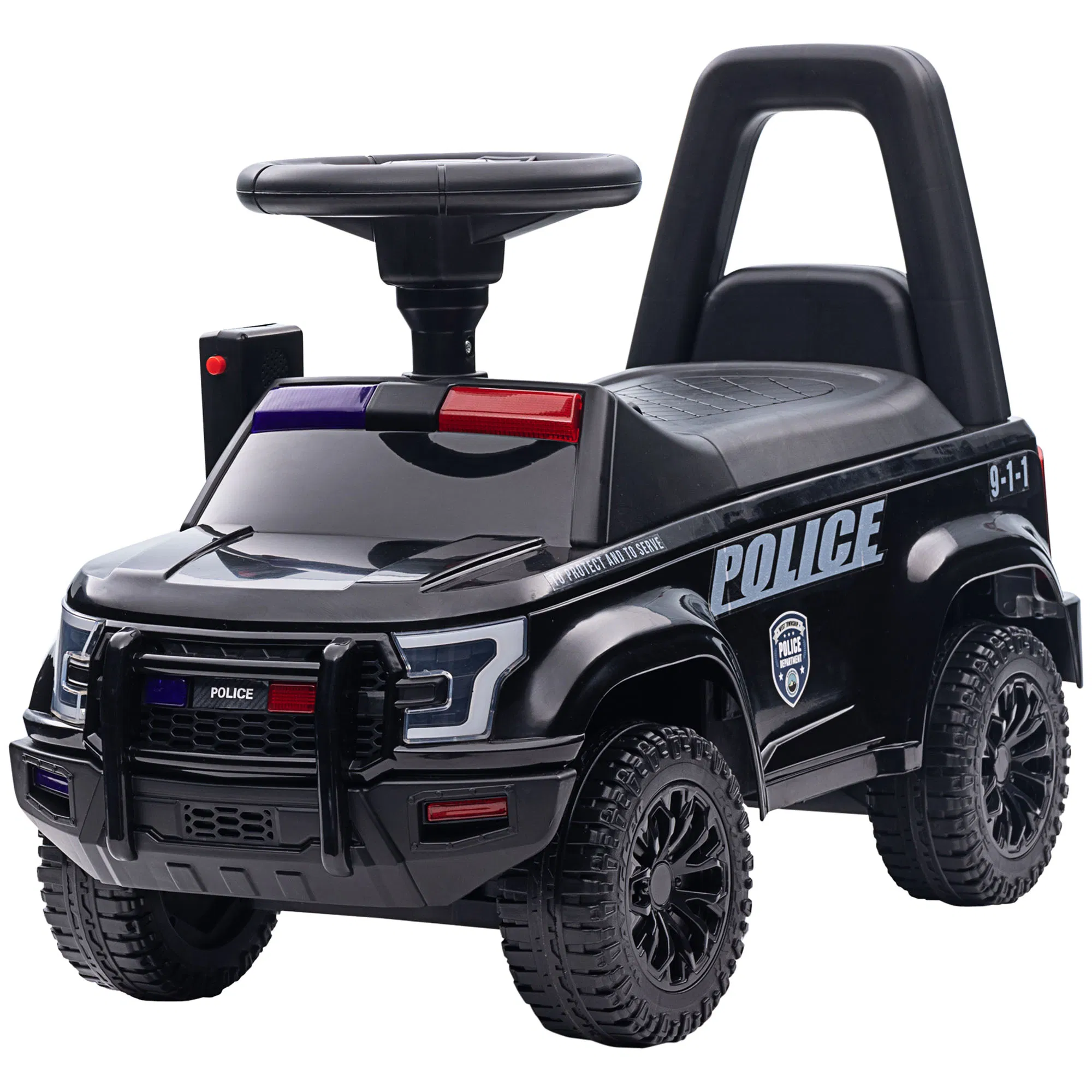 Kids Ride On Sliding Car with Hidden Under Seat Storage, Foot-to-Floor Design, Black photo 1
