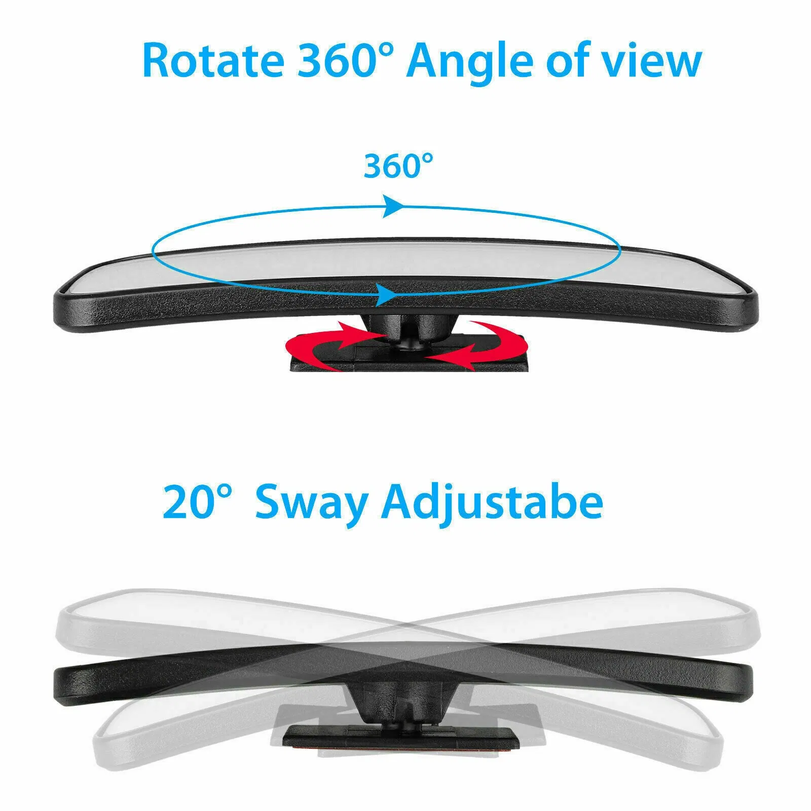2x 360° Stick on Rear View Auxiliary Blind Spot Mirror Wide Angle Car Truck SUV photo 4
