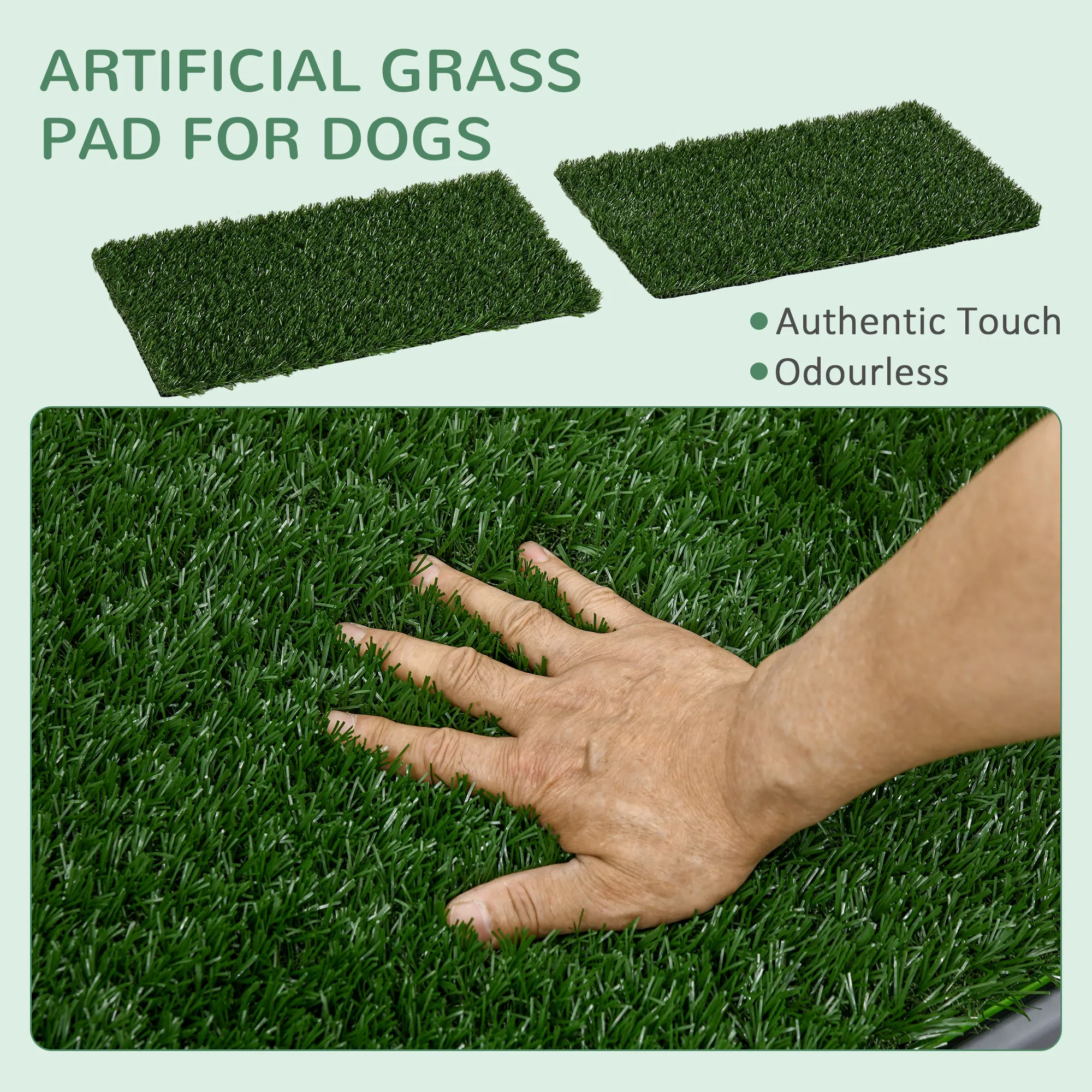 Artificial Grass Pee Pad for Dogs Potty Training, 26" x 16", 2 Packs, Green photo 4