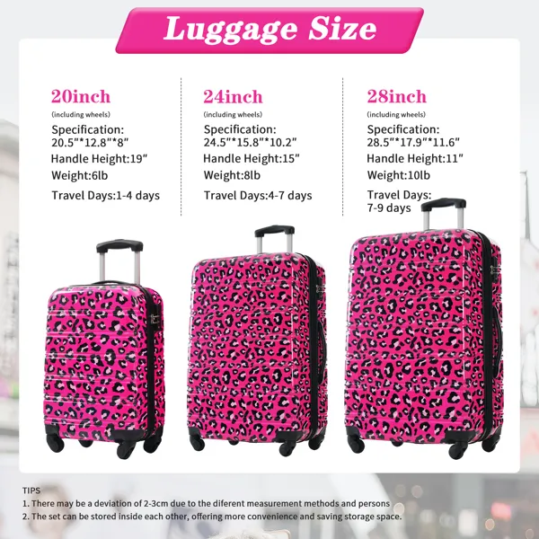 Hardshell Luggage Sets 3 pcs Spinner Suitcase with TSA Lock Lightweight-20"+24"+28" Luggages photo 8