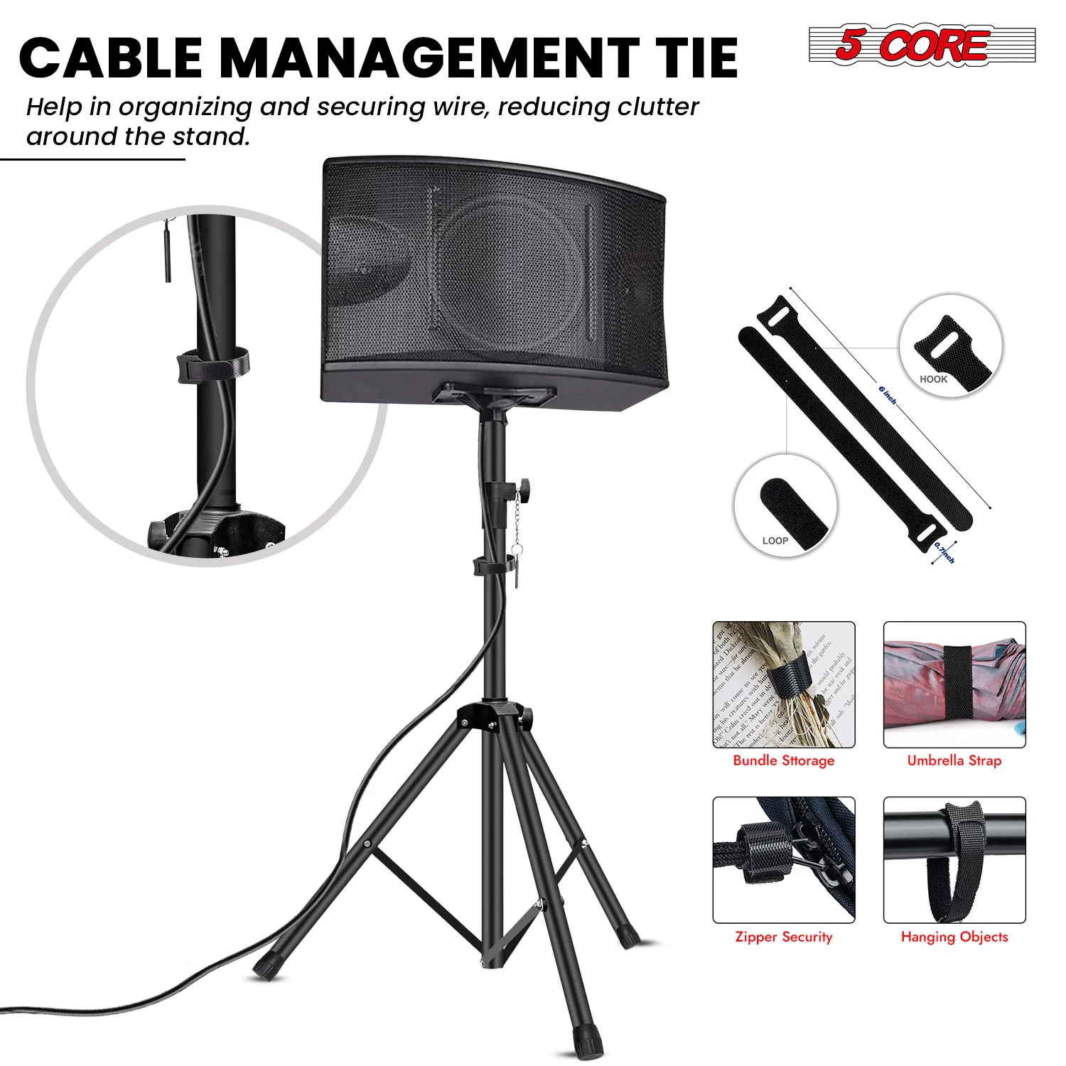 5 Core Speaker Stand Tripod Floor Adjustable Up to 60 Inch DJ Studio Monitor Stands Short Pole Mount photo 4