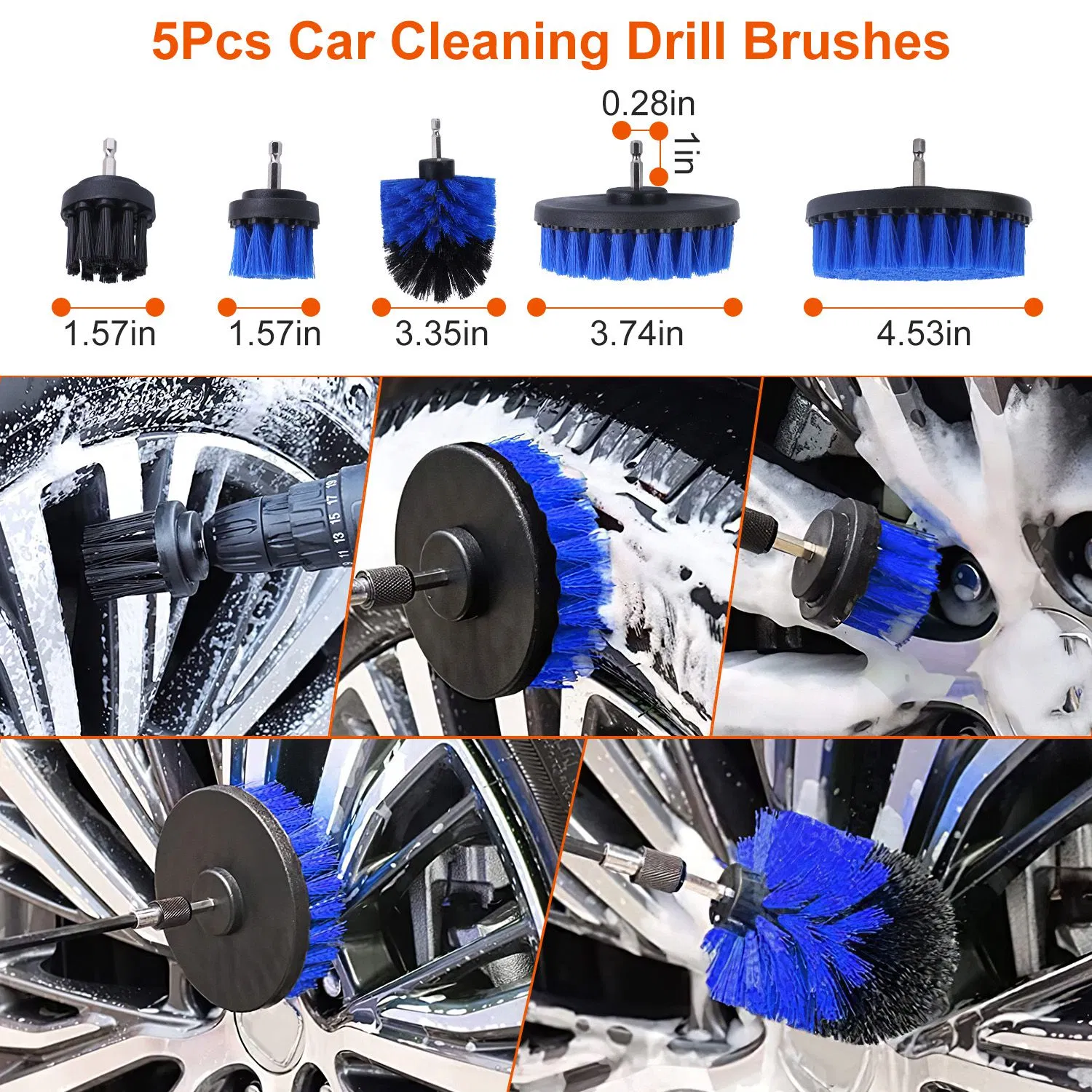 26Pcs Car Detailing Brush Kit Exterior Interior Car Cleaning Set Drill Brush Set Car Buffing Sponge Pads Kit for Cleaning Automobile Interior Exterior Wheels Dashboard photo 7
