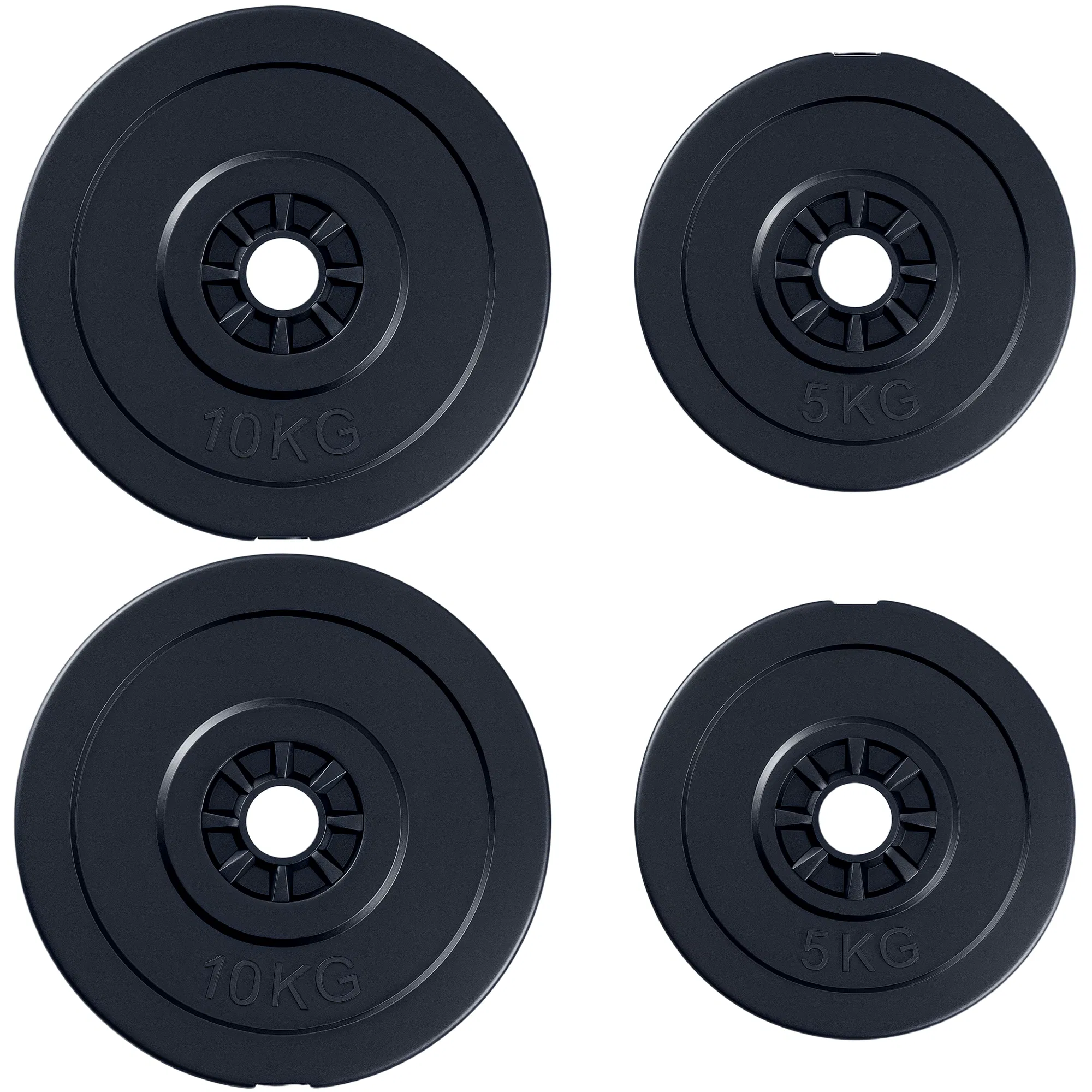4 Piece dumbbell Weight Plates Set 2 x 11lbs and 2 x 22lbs Black (Weights Only) photo 1