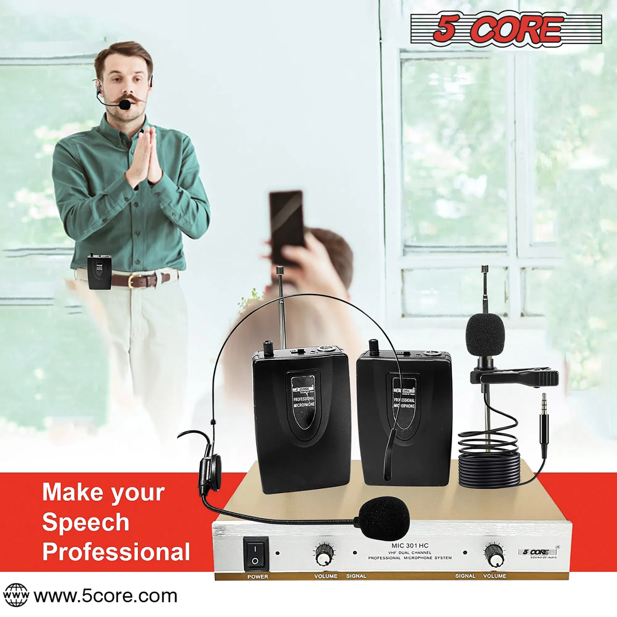 5 Core Wireless Microphone System Professional Mic for On Stage Studio photo 7
