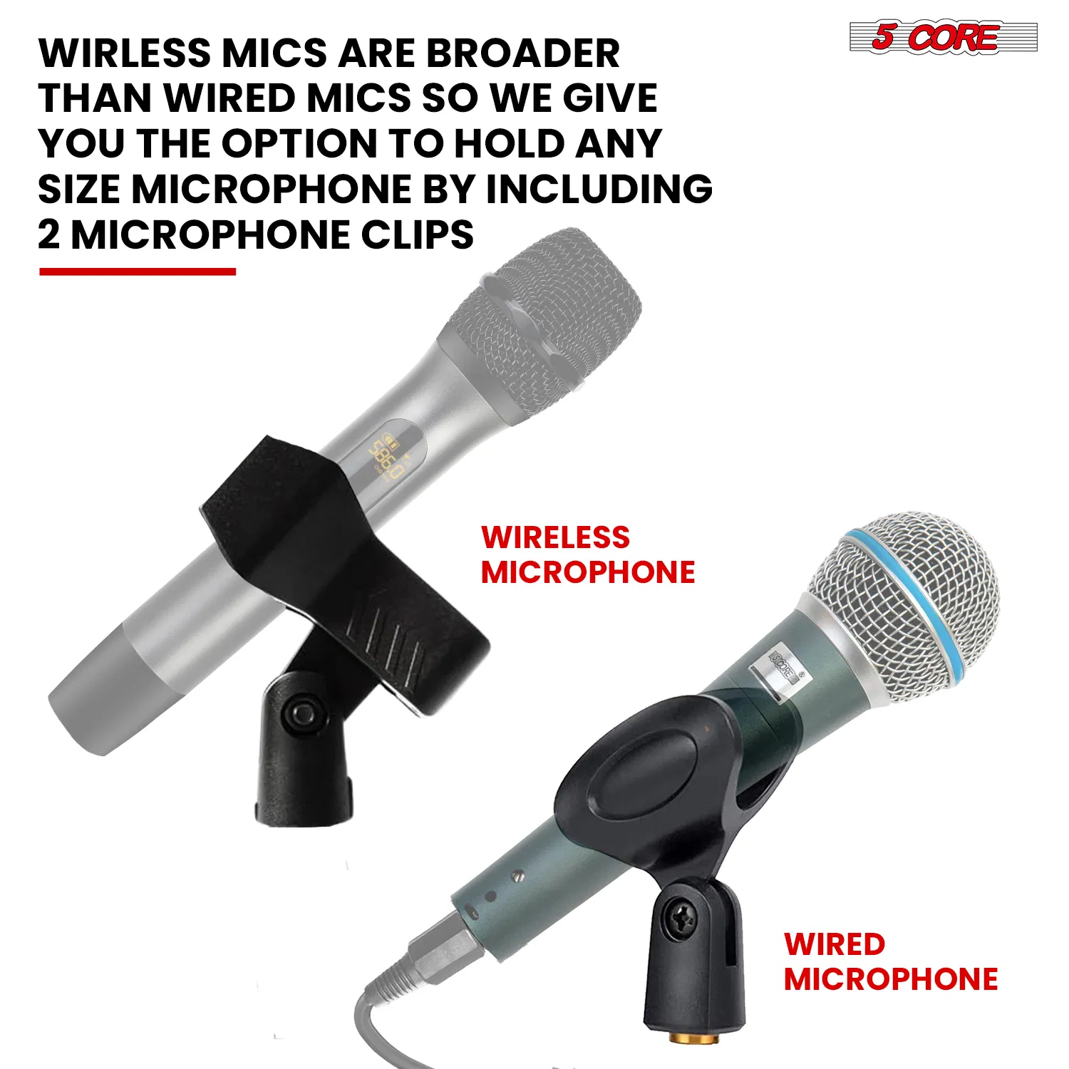 5 Core Microphone Stand Floor Height Adjustable Mic Holder Round Base photo 5