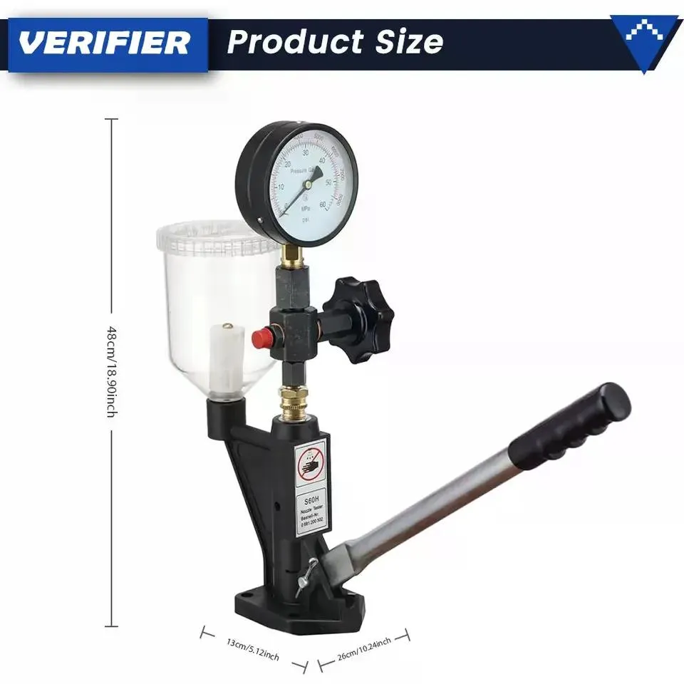Professional Diesel Injector Tester – 9000 PSI Dual-Scale Gauge, 0-60MPa, Nozzle Repair Tool for Auto Tractor Truck Engine photo 7