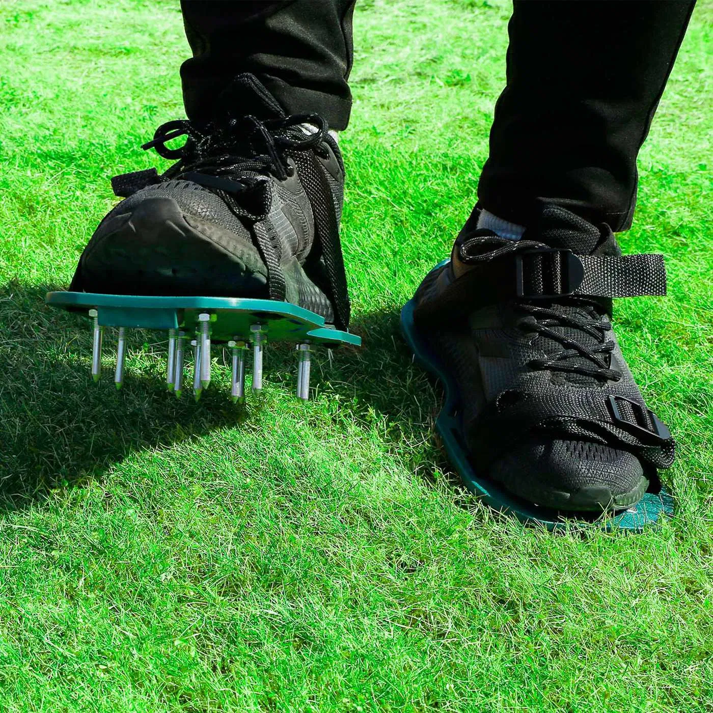 Lawn Aerator Shoes, Metal Spike Sandals for Aeration, Durable PP Material, Adjustable Straps, Easy Installation, Perfect Gardening Gift photo 6