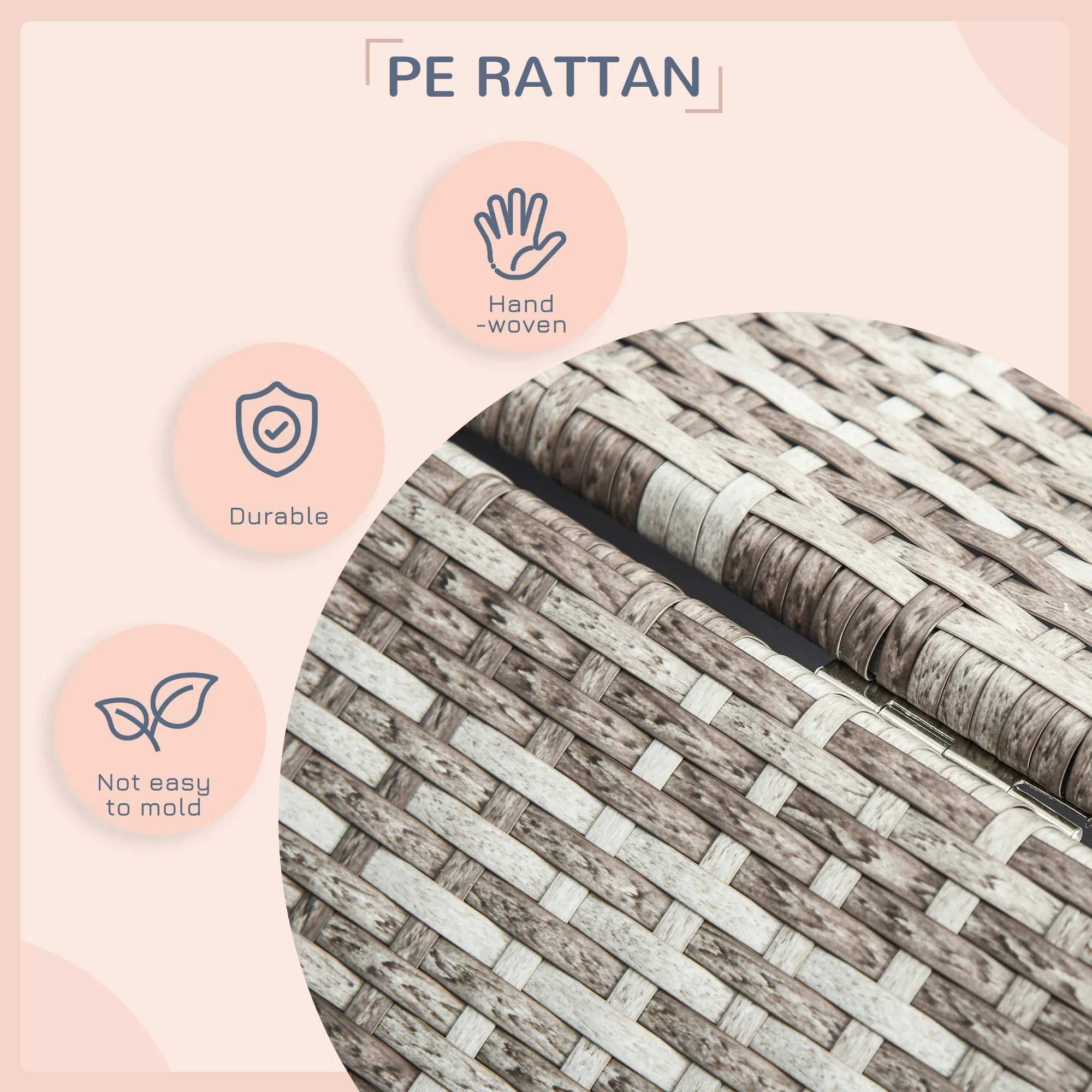 Wicker Pet House Dog Bed for Indoor/Outdoor Rattan Furniture with Cushion photo 4