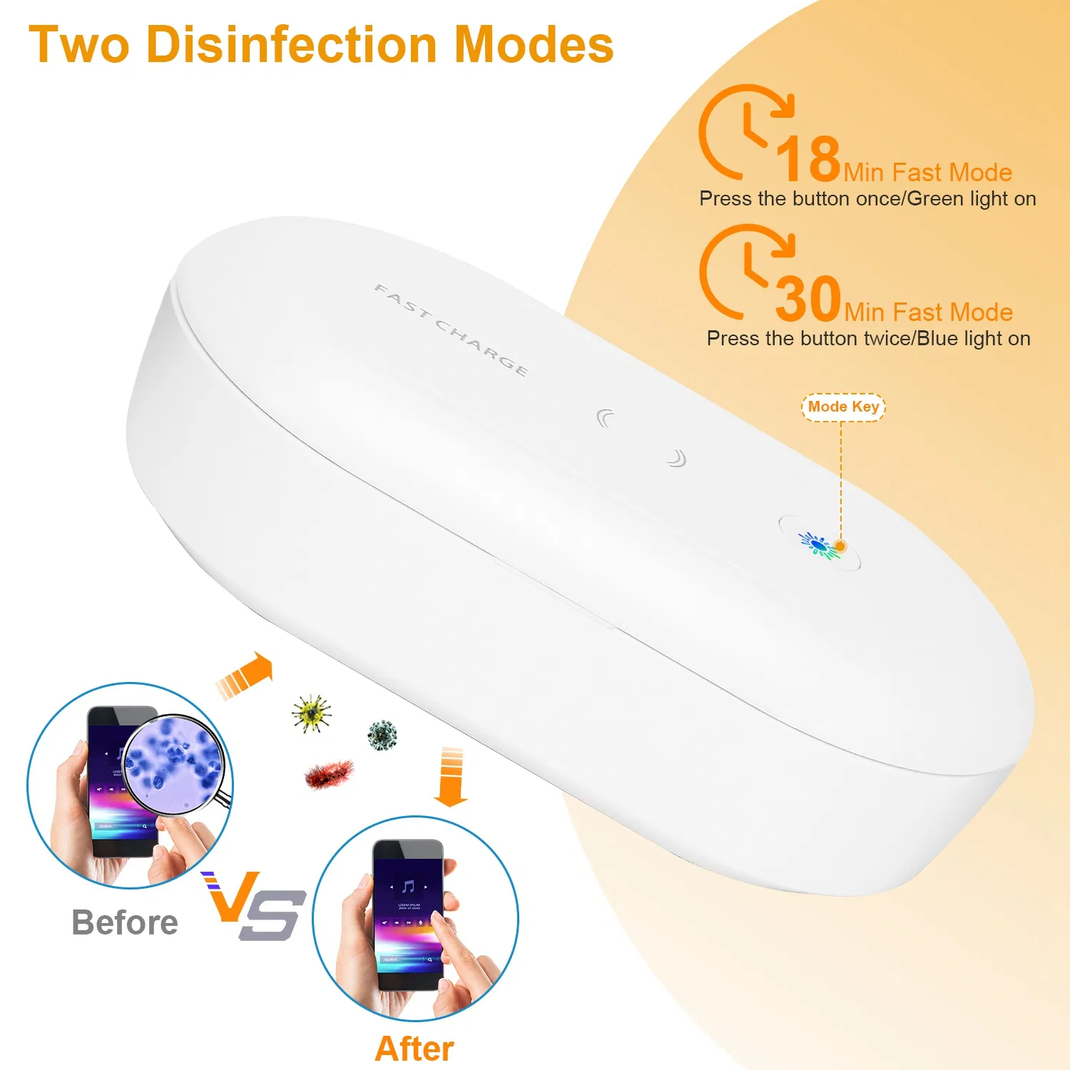 UV Light Sanitizer Box Portable 10W Phone Wireless Charging Disinfection Lamp with Aroma Diffuser Sterilizing Box For Jewelry Watch Wallet Keys photo 7