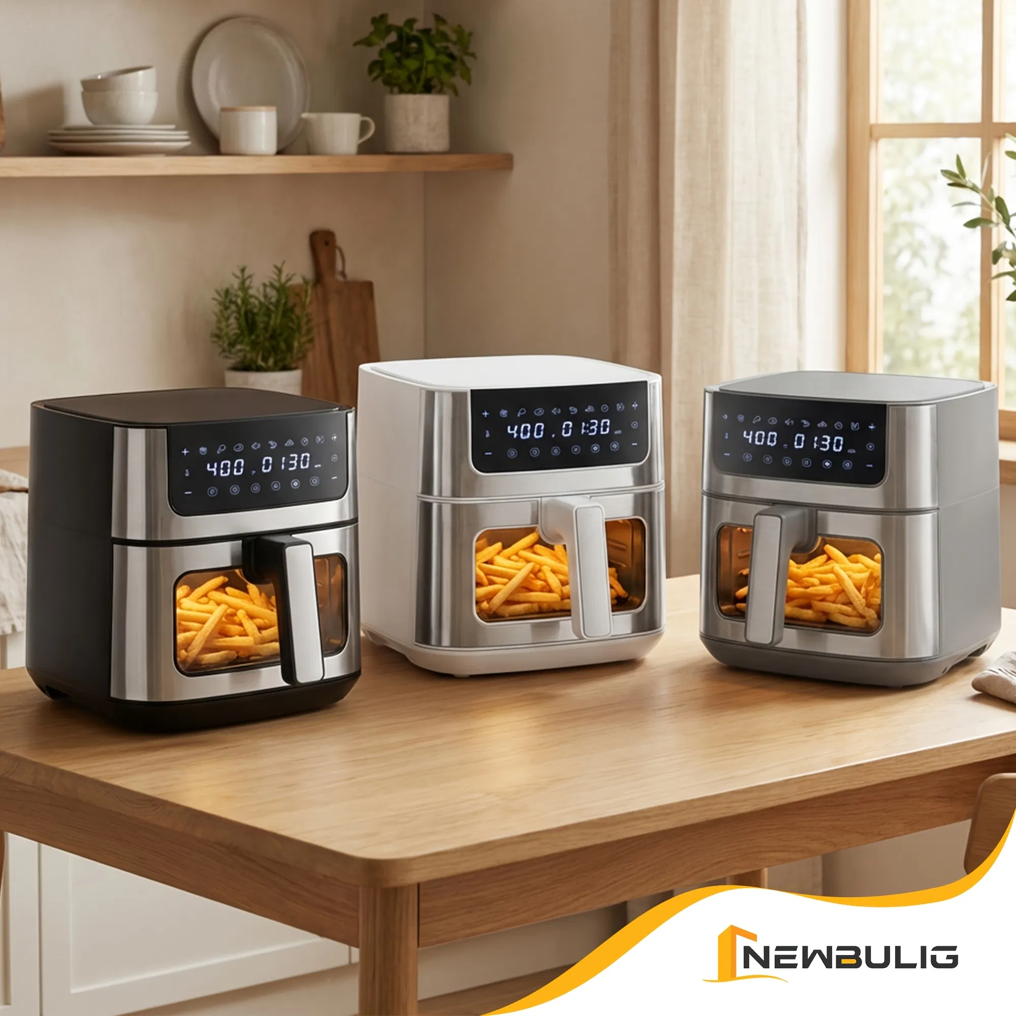 6.34QT Multi-Function Air Fryer with Ceramic Coating Suitable for Roast, Bake, Broil, Dehydrate, Reheat & Keep Warm, Digital Temperature (90°F-450°F), Easy-Clean Cooker for, -Type Plug ( Plug) photo 6