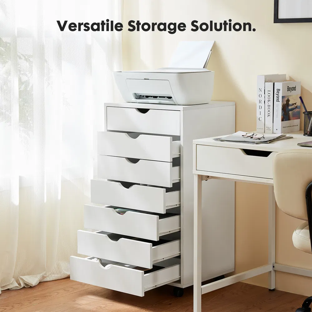 Storage Cabinet Dressers with Wheels Mobile Organizer Drawers for Office, Bedroom, Home photo 5