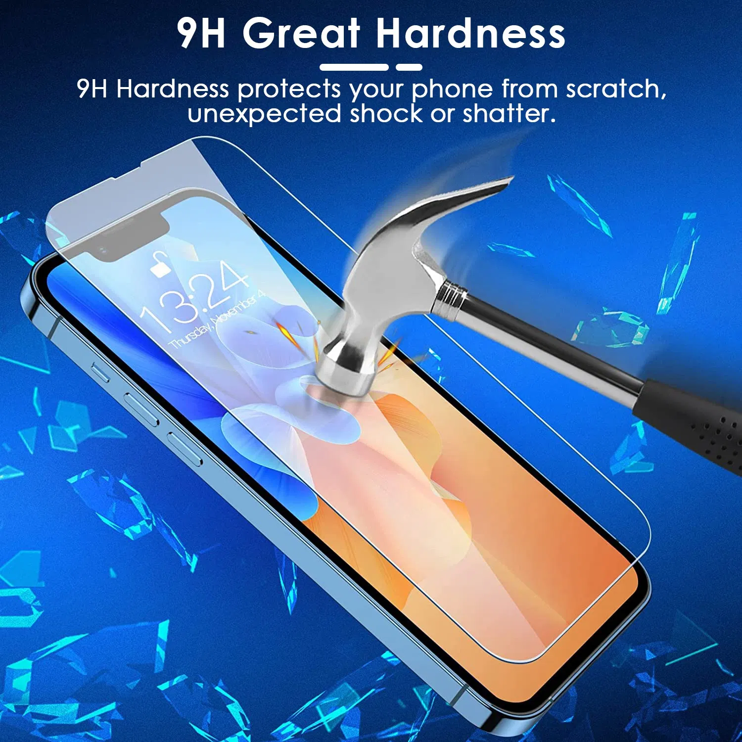 2Pcs HD Clear Screen Protectors Tempered Glass Film Full Coverage Screen Protector photo 3