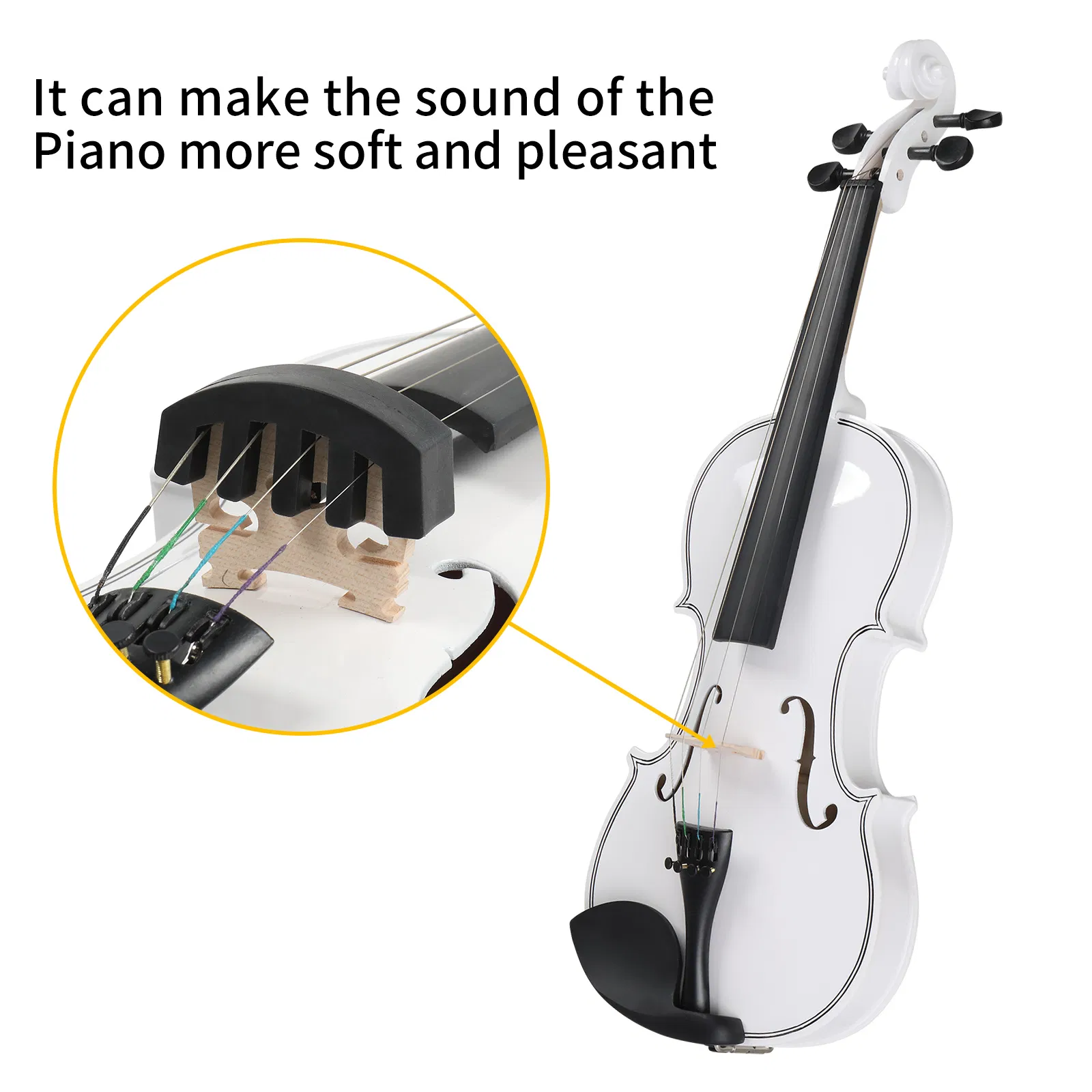 [Do Not Sell on AmazonFull Size 4/4 Violin Set for Adults Beginners Students with Hard Case,Violin Bow,Shoulder Rest,Rosin,Extra Strings and Sordine photo 6