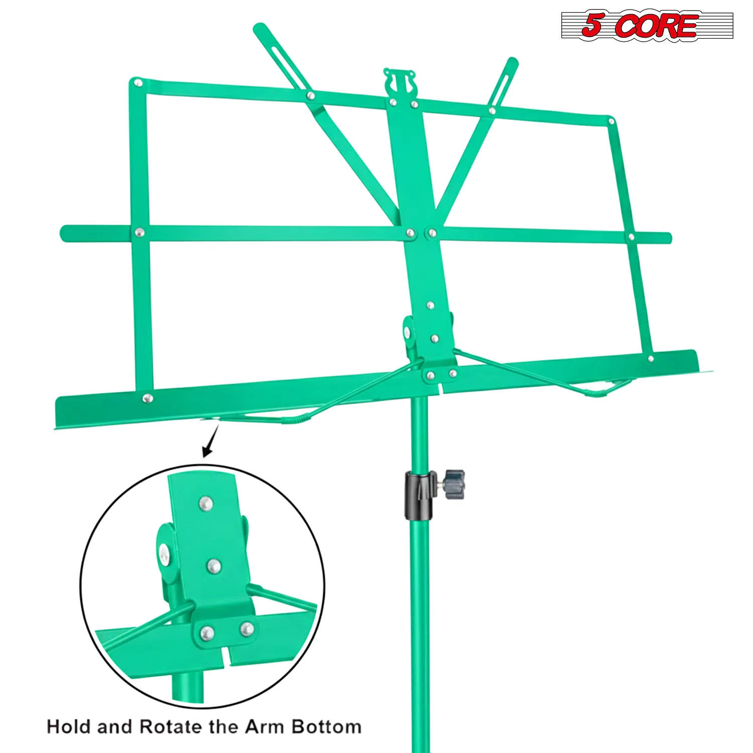 5 Core Music Stand Adjustable Desktop Book Stands Portable Sheet Holder All Metal Foldable Bookstand photo 6