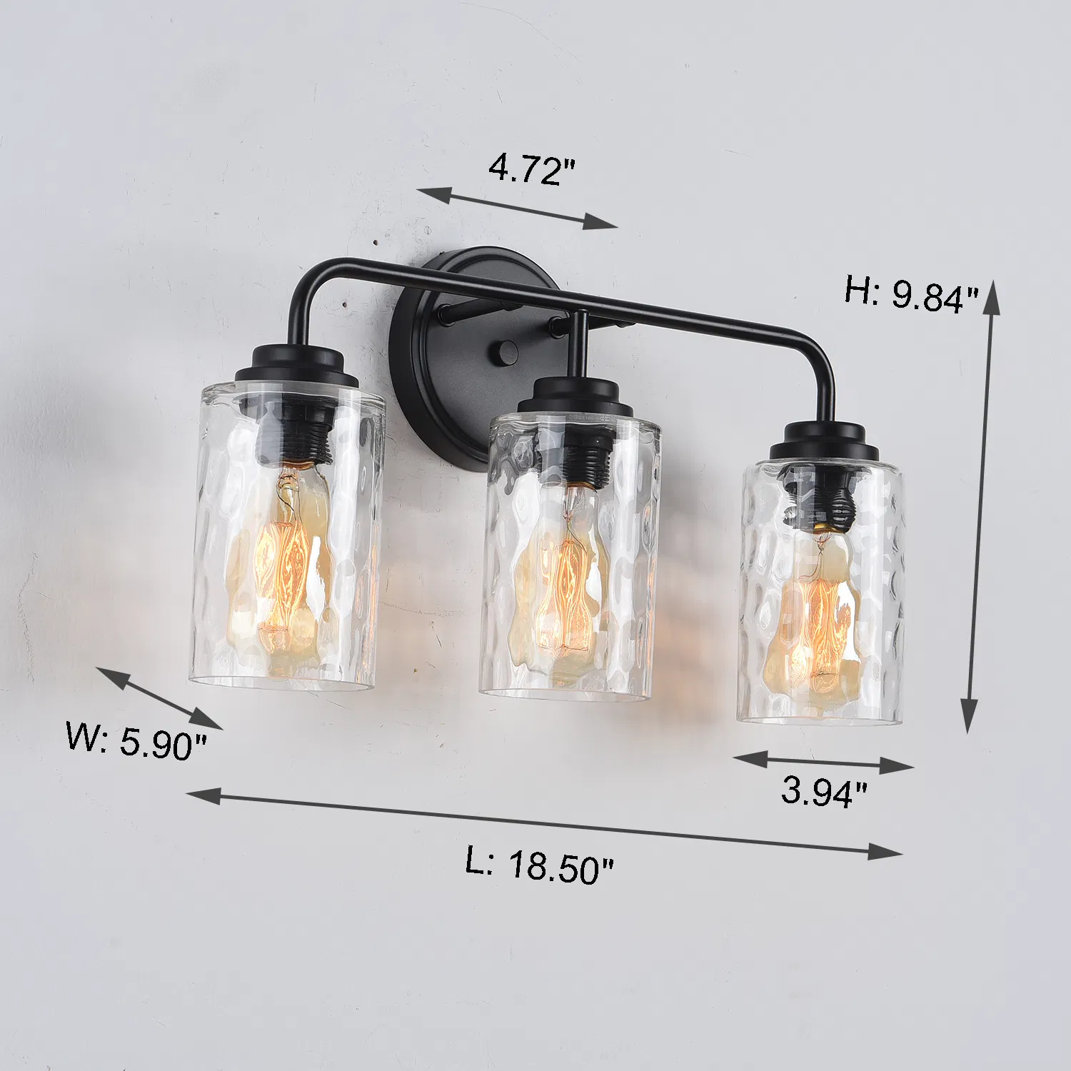 3-Light with Clear Glass Satin Shade Unique Hand-make Lampshade Industrial Indoor Light Fixture E26 Socket [No Bulb][Unable ship weekends, TK/TEMU only for pickup] photo 2