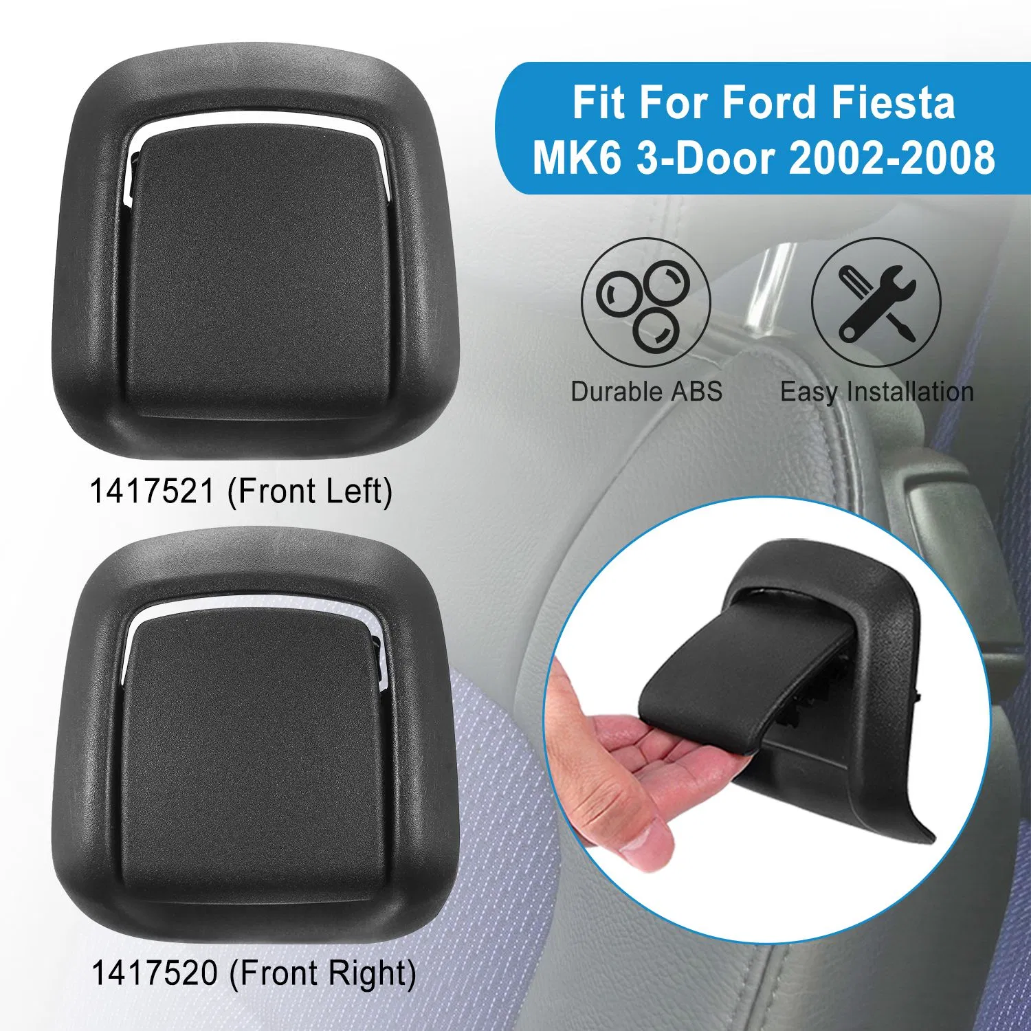 1 Pair Car Seat Release Handles for Ford Fiesta MK6 2002-2008 Auto Seat Recliner Handles Front Left & Right Fitting photo 2