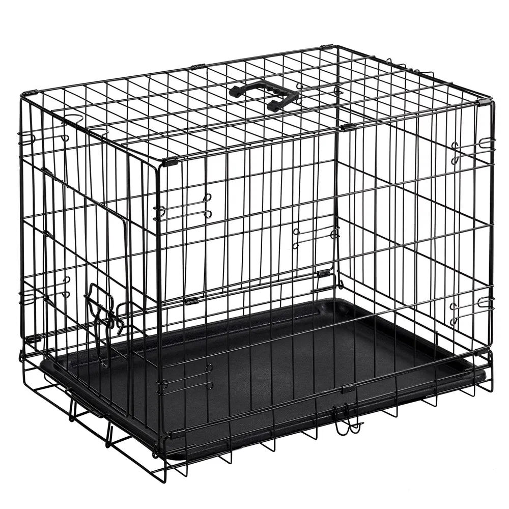 24 inch Single door Dog Cage - durable metal pet kennel, secure lock, collapsible design, removable tray for easy cleaning, portable puppy cage photo 8