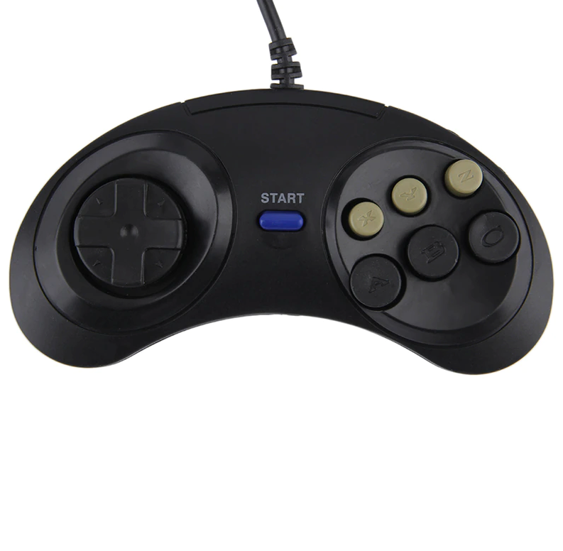2X 6 Button Game Pad Controller For SEGA Genesis Black Old School Classic New photo 5