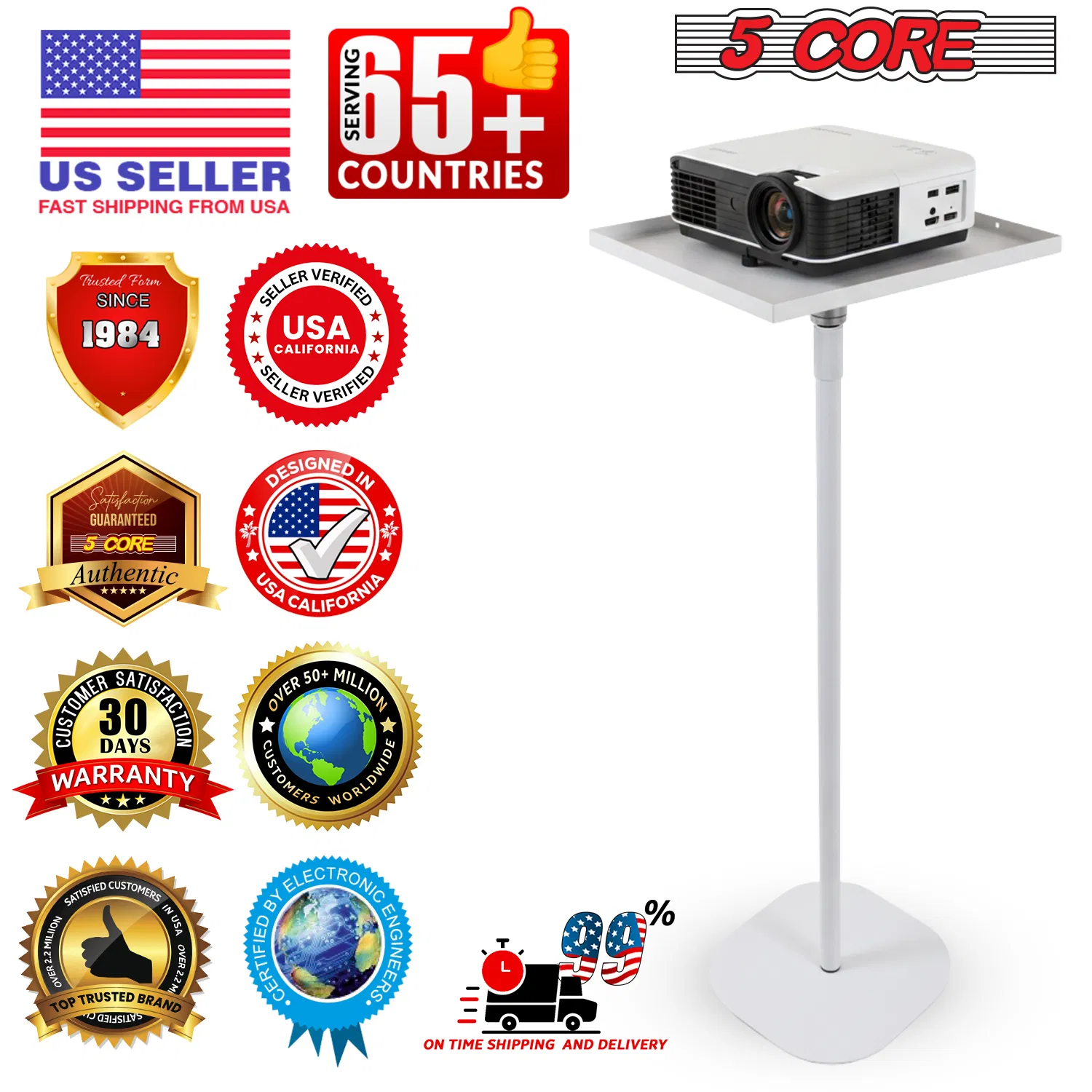 Projector Stand Height adjustable 28"-52" Tall Floor Stands w 3 Mounting Options 360?Rotatable Ball Head Heavy Duty Multipurpose Soporte Para Proyector for Home Office photo 8