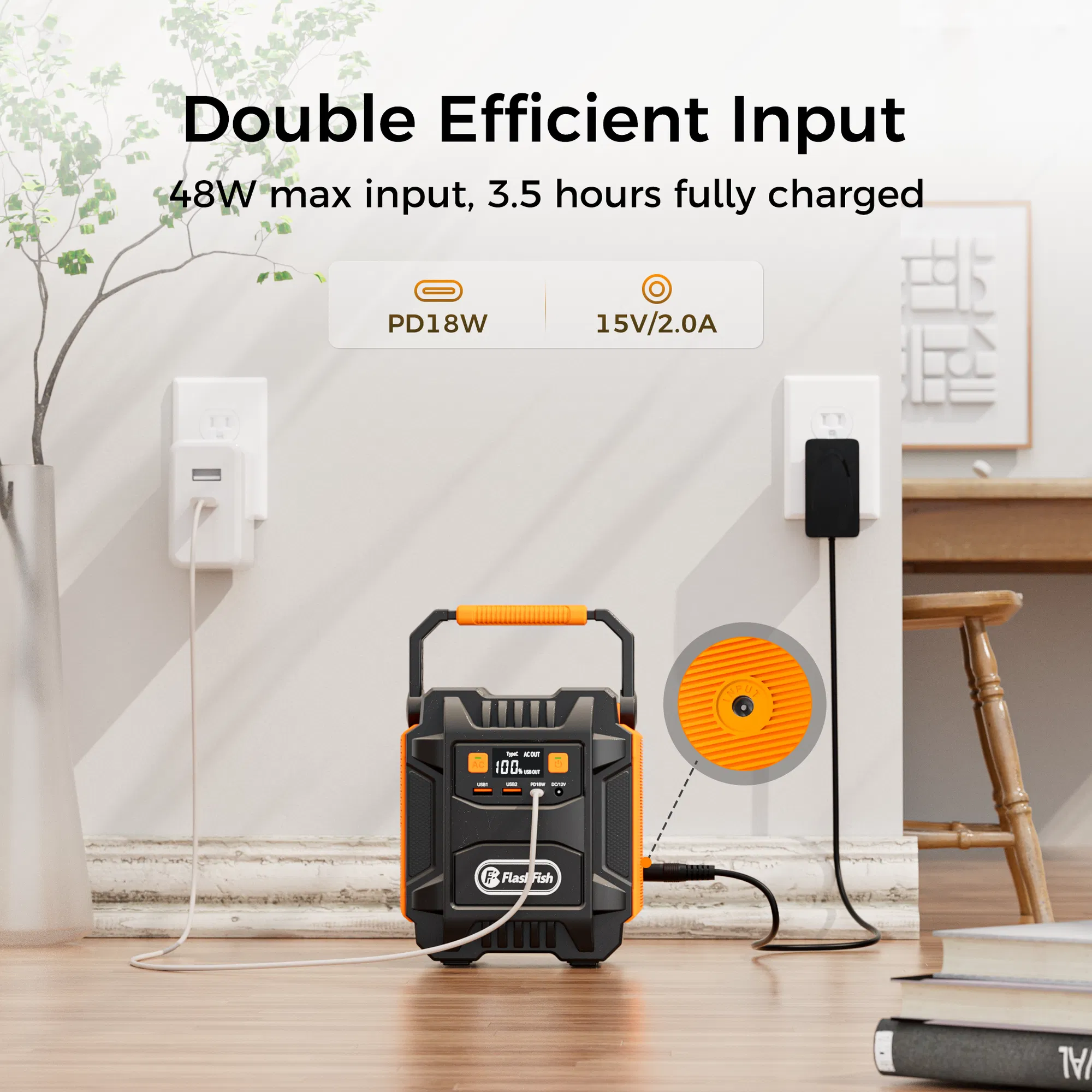 200W (Peak 400W) Portable Power Station,Power Backup Lithium Battery 172.8Wh Power Supply withAC Outlet DC Port USB QC3.0 Solar Portable Generator for Gift Home Outdoor Camping | Emergency photo 4