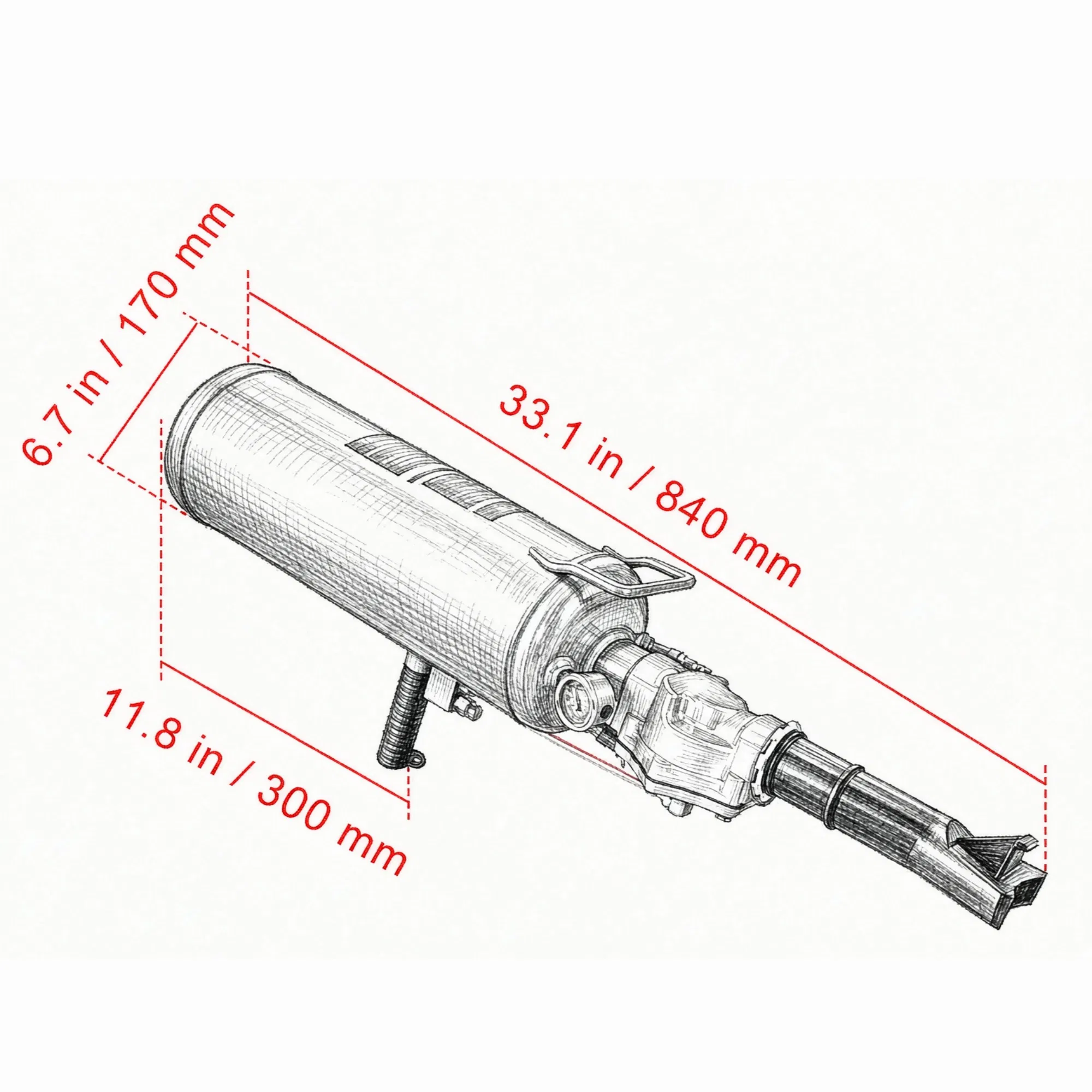 Tire Bead Setter, 8L Capacity 120 PSI Air Bead Blaster, Handheld Portable Inflation Device, 85-116 PSI for Trucks, Tractors, ATVs & Cars photo 6