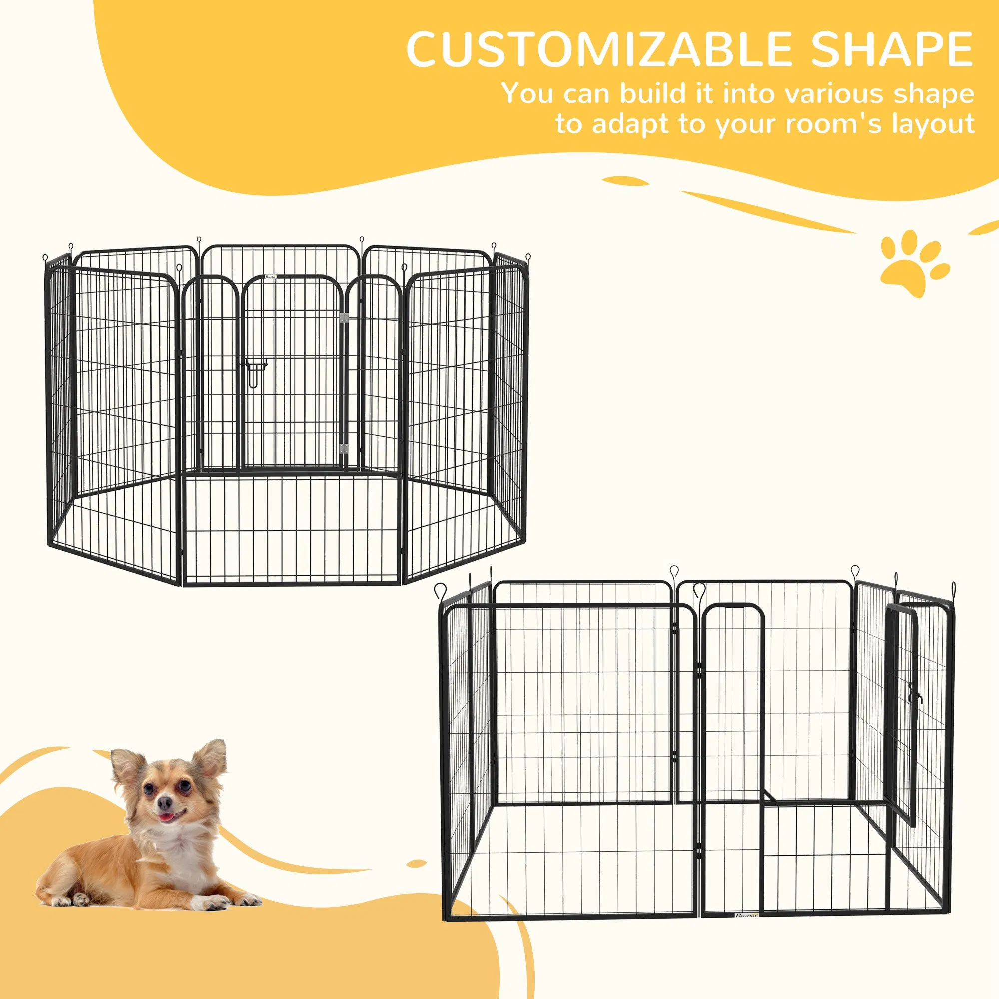 8 Panel Pet Playpen Play Yard Fence Home DIY Heavy-Duty Metal Foldable Indoor Outdoor 39"H photo 2