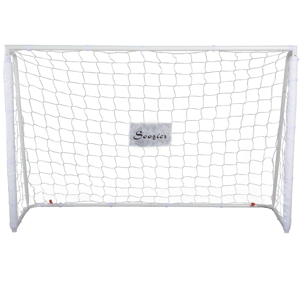 6ft x 4ft Soccer Goal Net with Metal Frame, PE Mesh, Ground Stakes, Easy Assembly, White photo 7