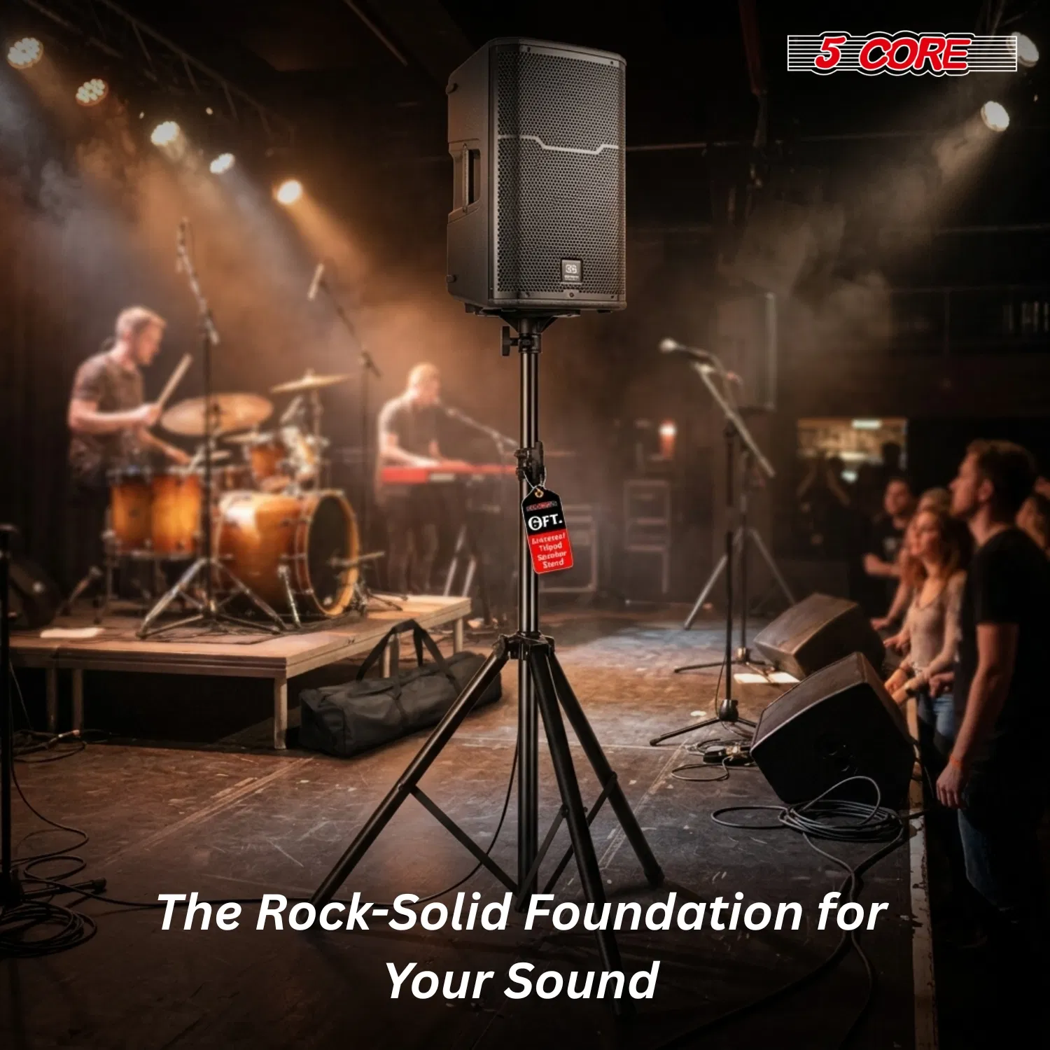 5 Core Speaker Stand Tripod Floor Heavy Duty Adjustable Up to 72 Inch DJ Studio Monitor Stands Pole Mount photo 4