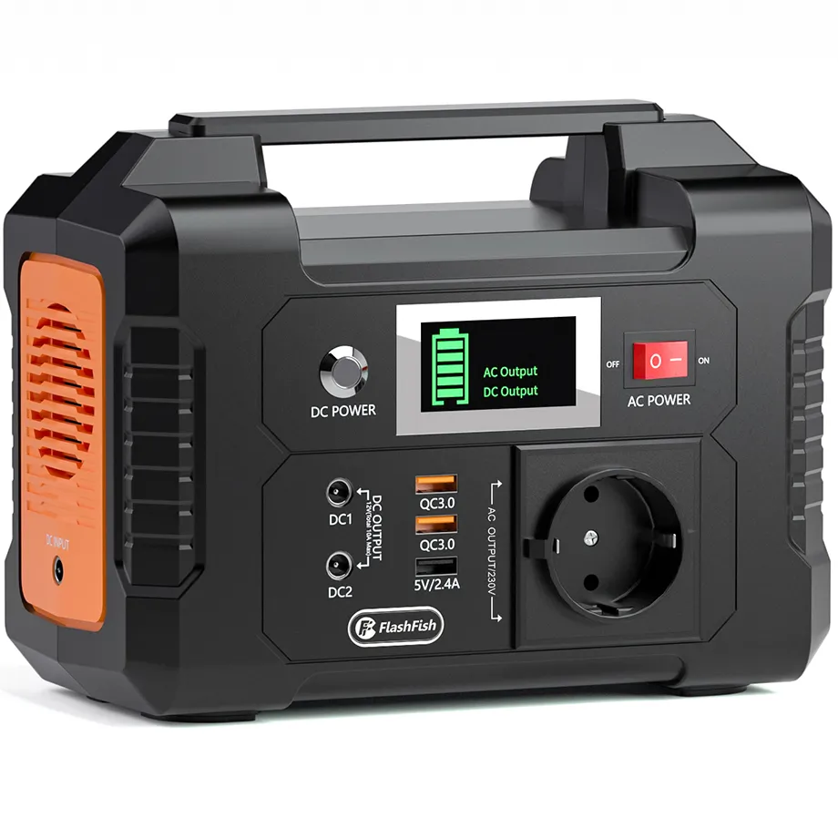 200W Portable Power Station, FlashFish 40800mAh Solar Generator with 230V AC Outlet/2 DC Ports/3 USB Ports, Backup Battery Pack Power Supply for CPAP Outdoor Advanture Load Trip Camping Emergency photo 1