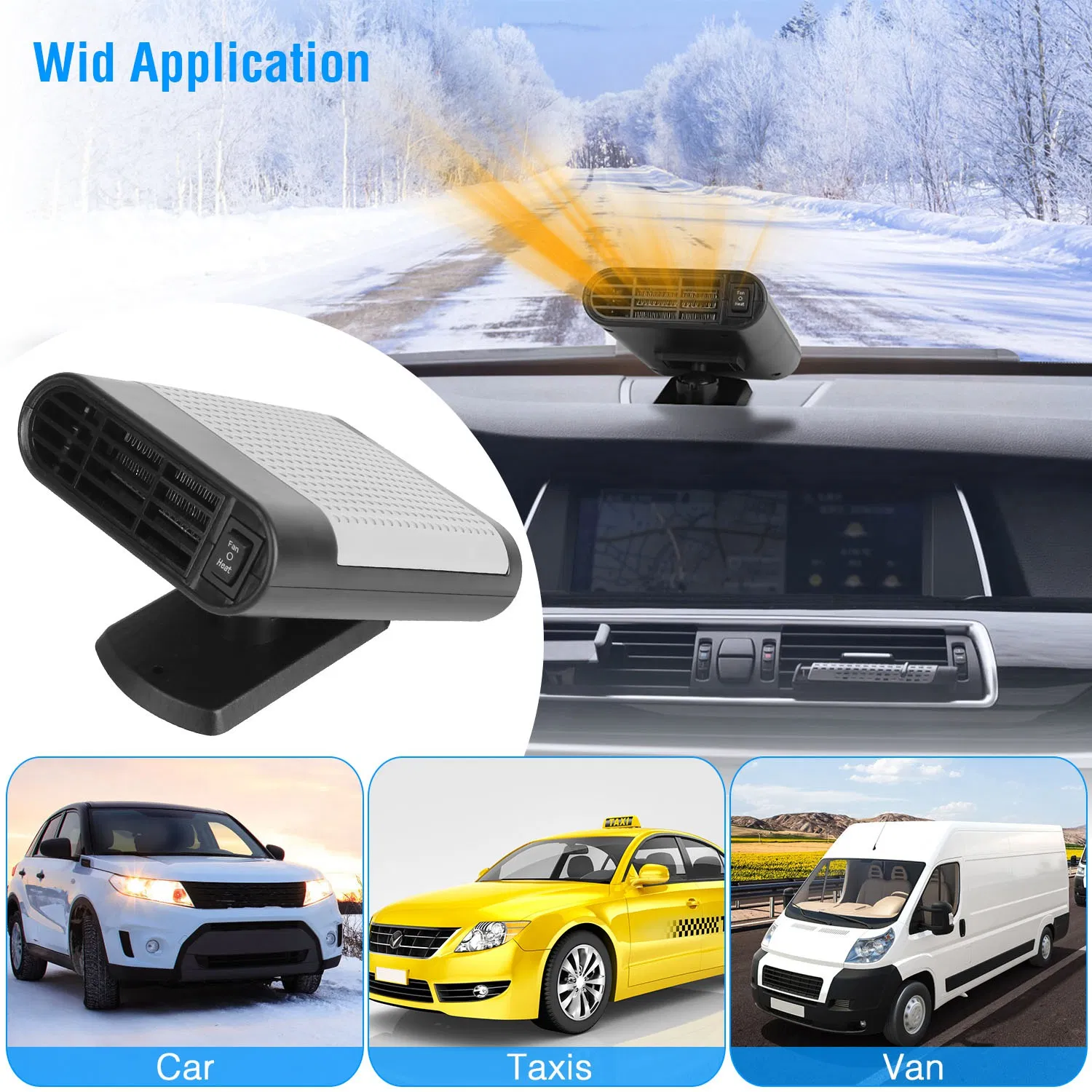 Car Truck Heater Fan - 200W Fast Heating, 360° Adjustable Angle, 24V, Defog Defrost for Travel Camping Transportation photo 7