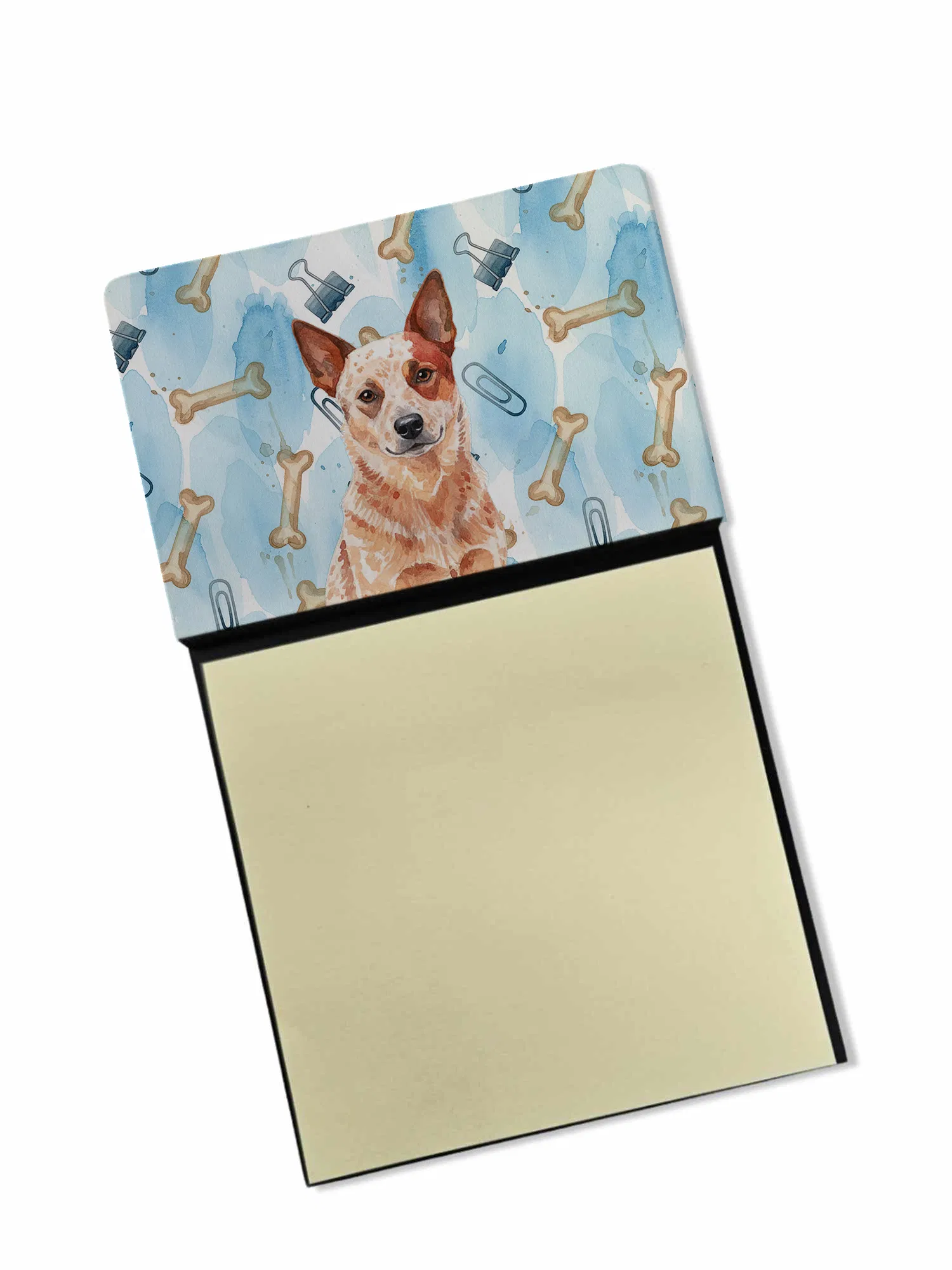Red Heeler Australian Cattle Dog Coworker Watercolor Sticky Note Holder Refillable Dispenser Desk Accessory 3x3 Pad Gift photo 1