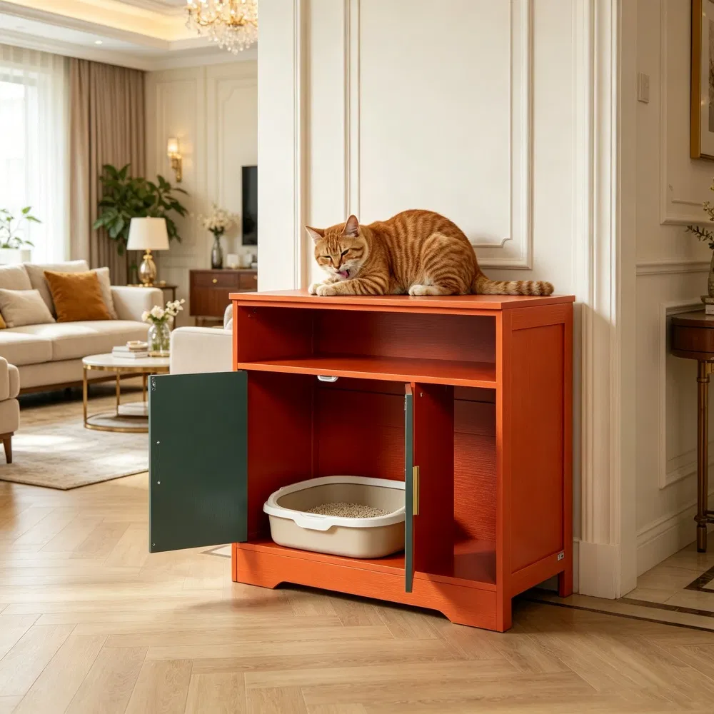 Wooden Cat Box Cabinet photo 2