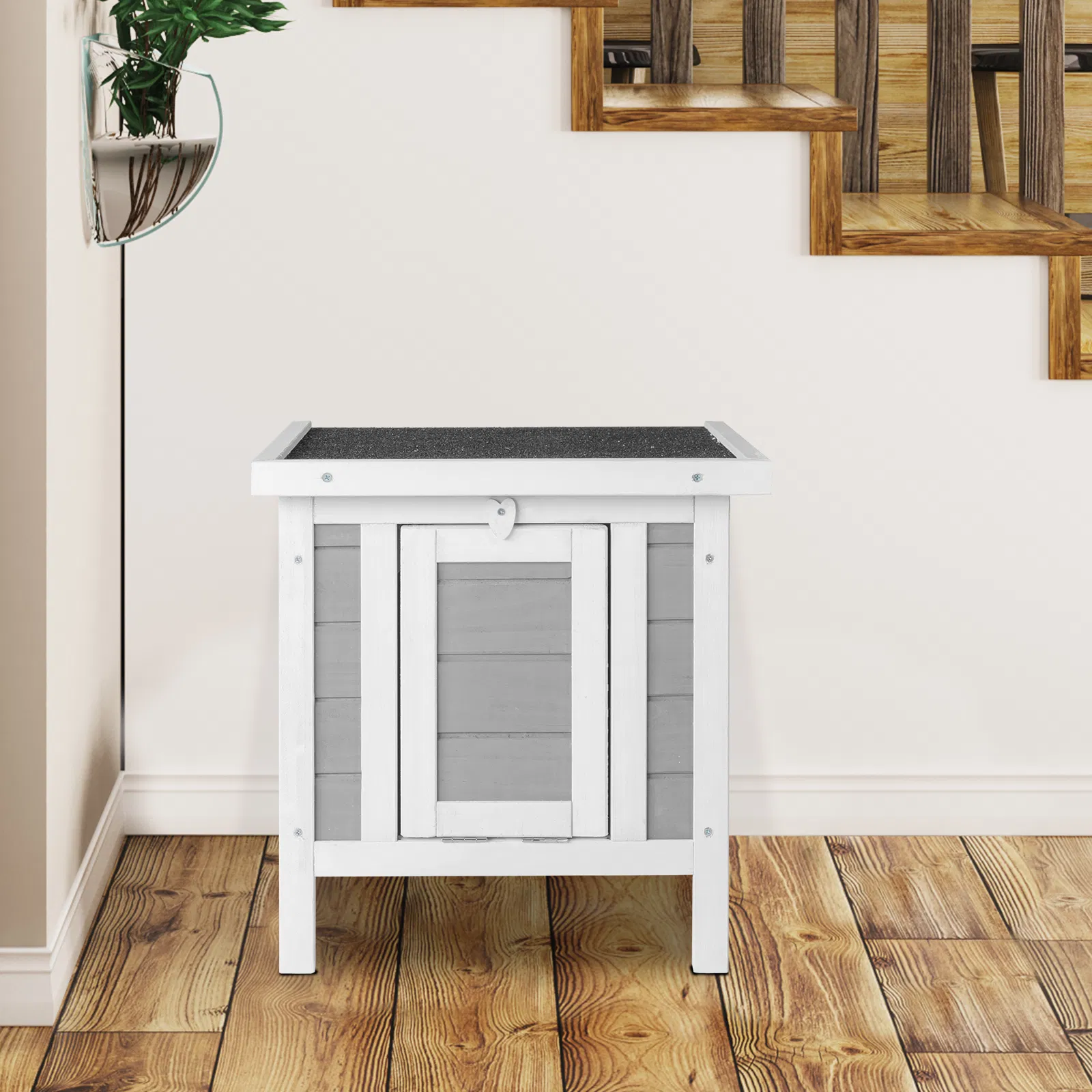 20" Wooden Waterproof Rabbit Hutch Pet Bunny Small Animal House Habitat Gray photo 2